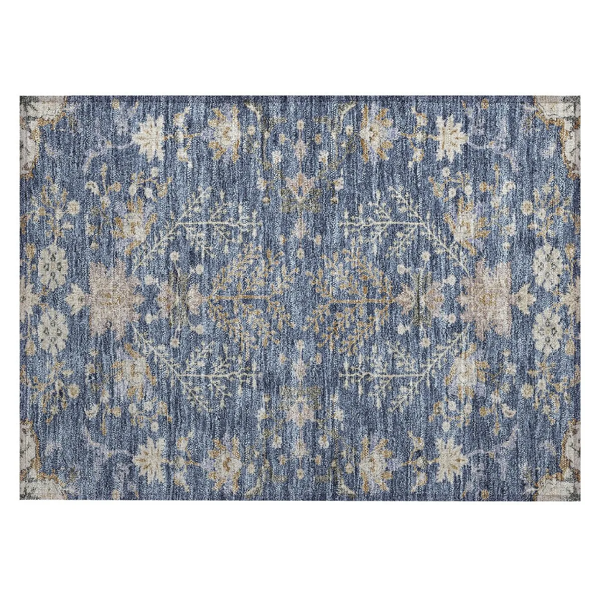 Machine Washable Indoor/ Outdoor Boho Traditional Chantille Rug