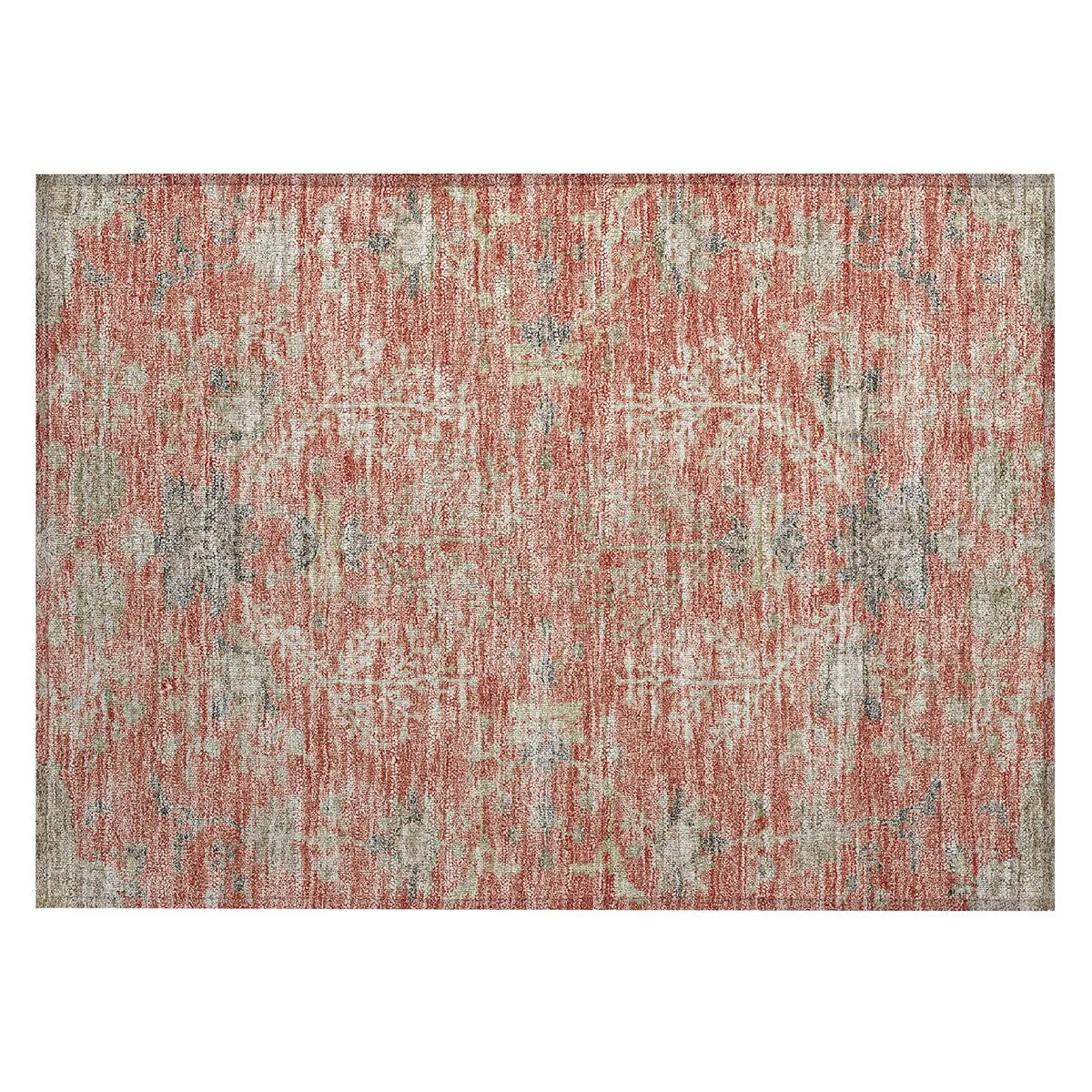 Machine Washable Indoor/ Outdoor Boho Traditional Chantille Rug