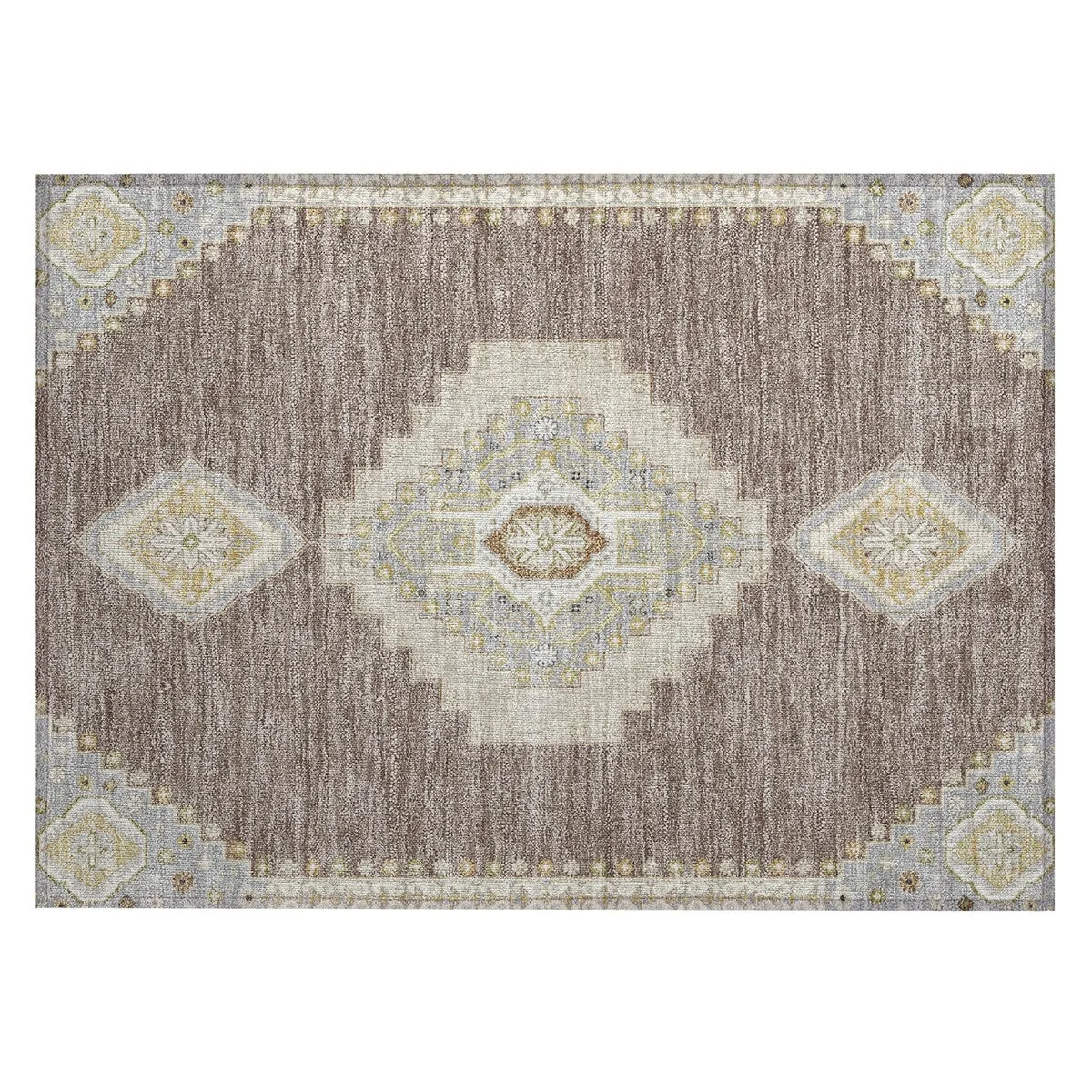 Machine Washable Indoor/ Outdoor Boho Traditional Chantille Rug