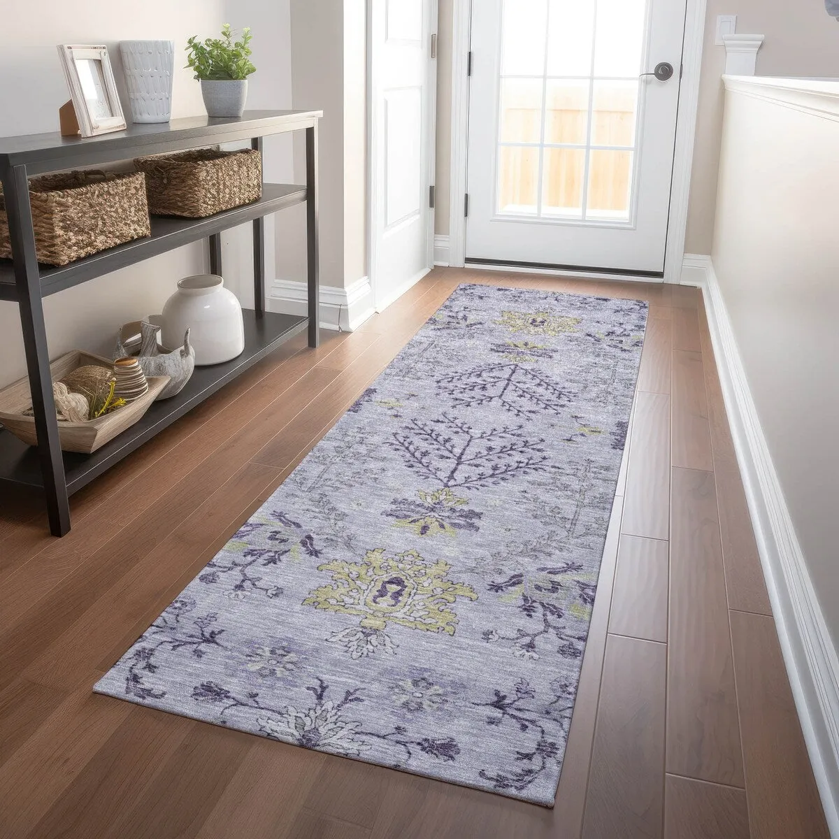 Machine Washable Indoor/ Outdoor Boho Traditional Chantille Rug