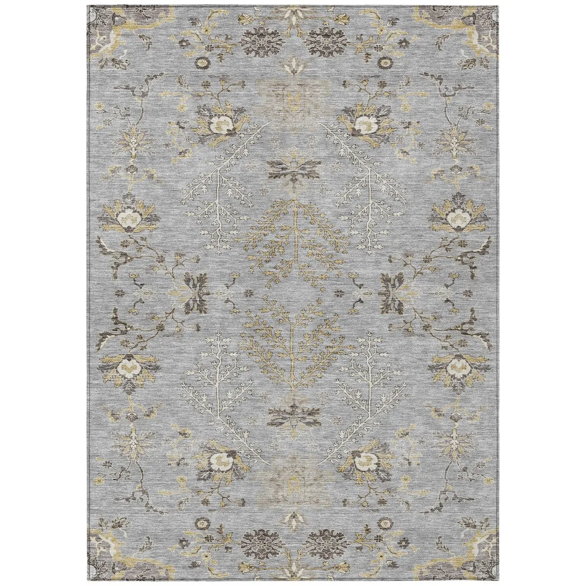 Machine Washable Indoor/ Outdoor Boho Traditional Chantille Rug