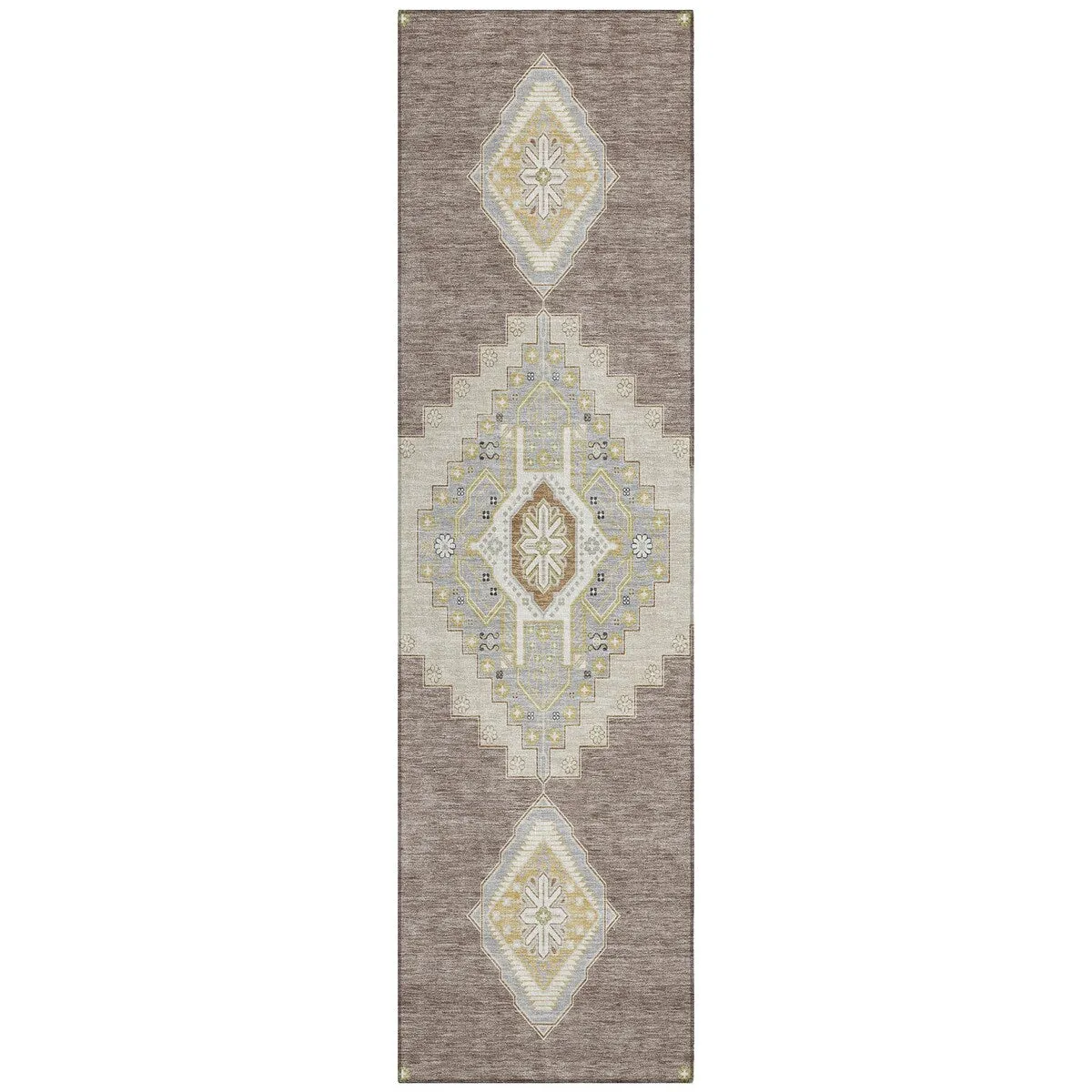 Machine Washable Indoor/ Outdoor Boho Traditional Chantille Rug