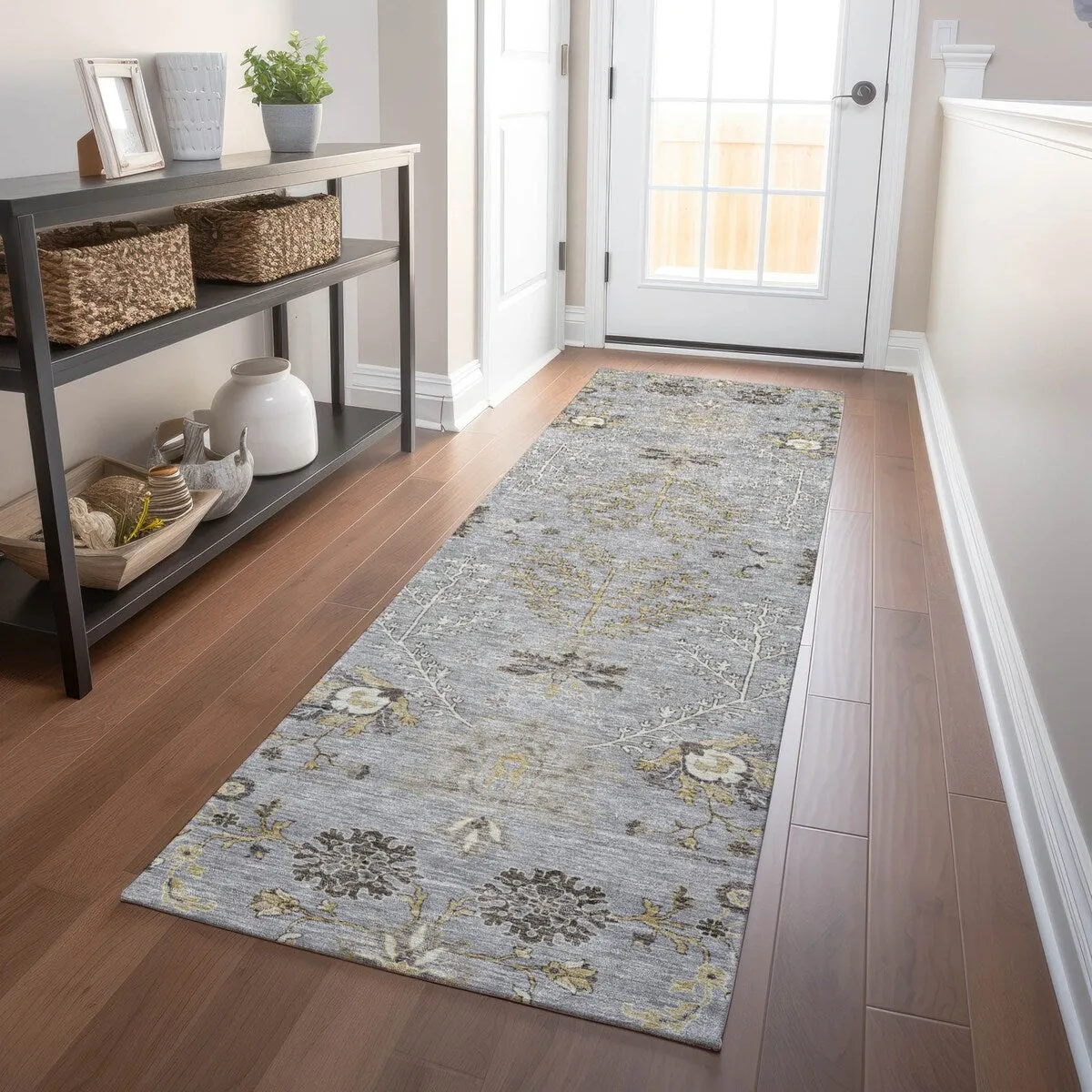 Machine Washable Indoor/ Outdoor Boho Traditional Chantille Rug