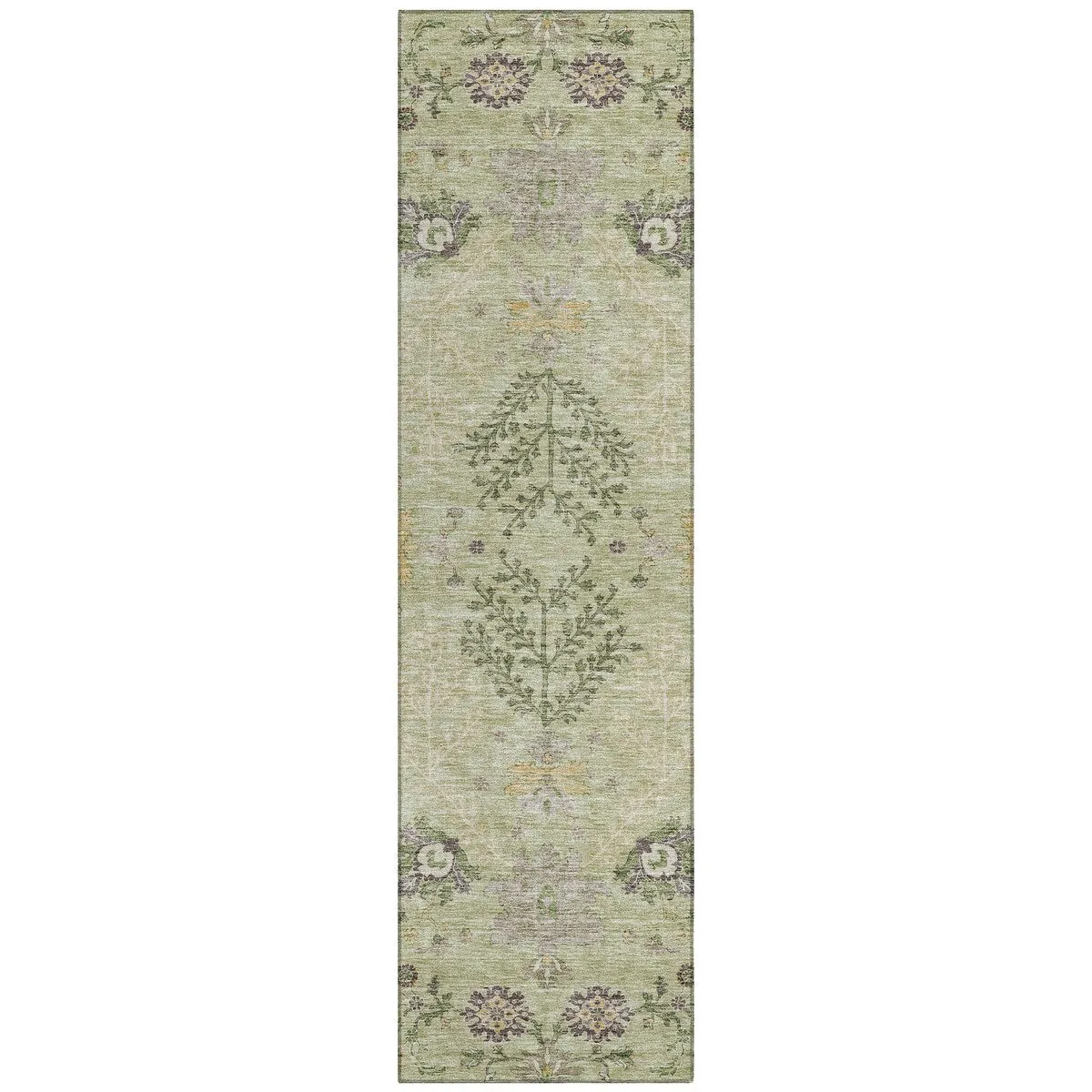 Machine Washable Indoor/ Outdoor Boho Traditional Chantille Rug
