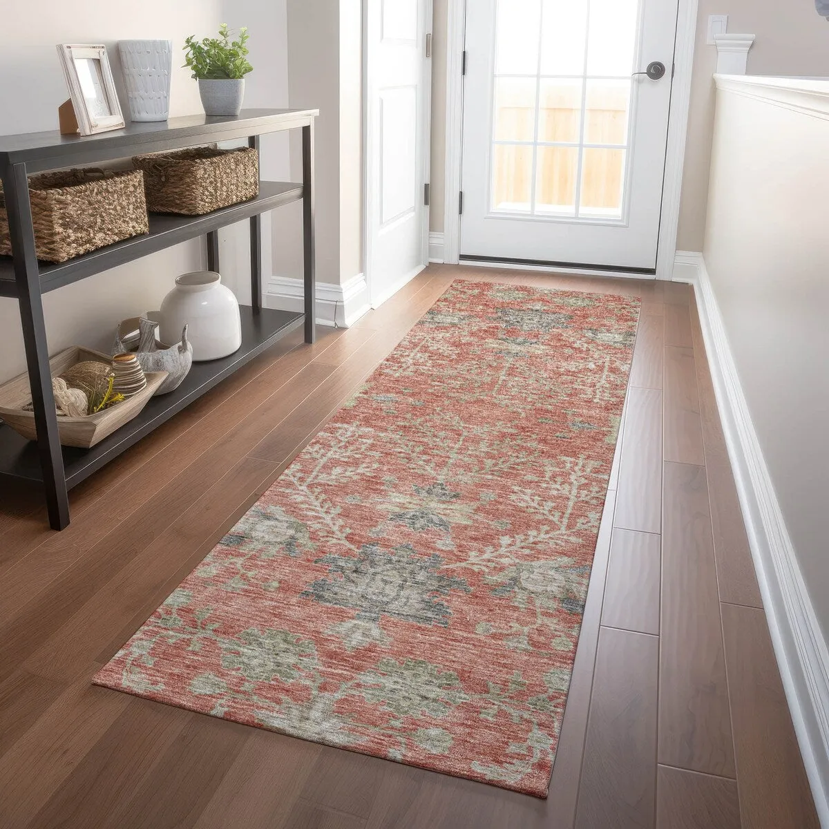 Machine Washable Indoor/ Outdoor Boho Traditional Chantille Rug