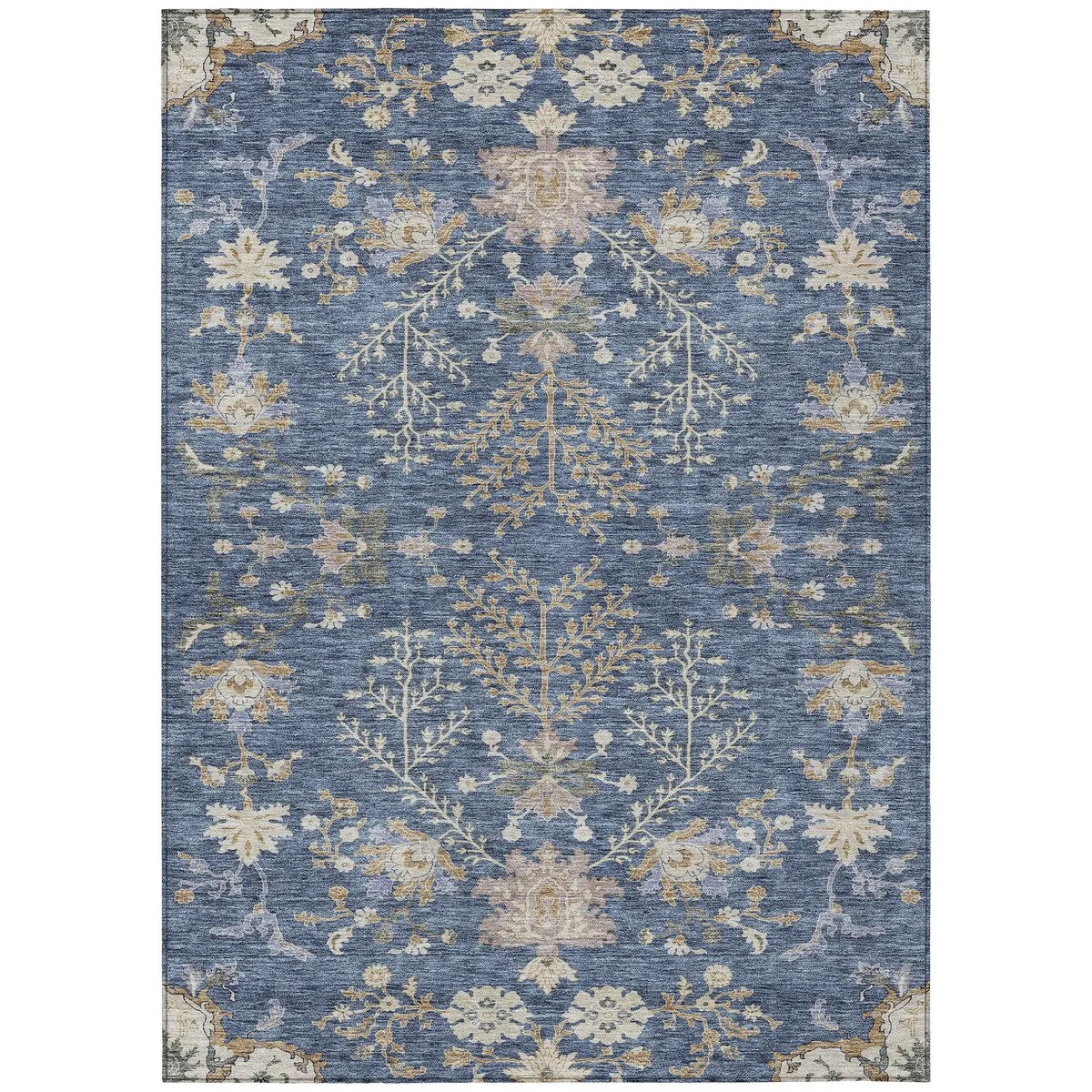 Machine Washable Indoor/ Outdoor Boho Traditional Chantille Rug