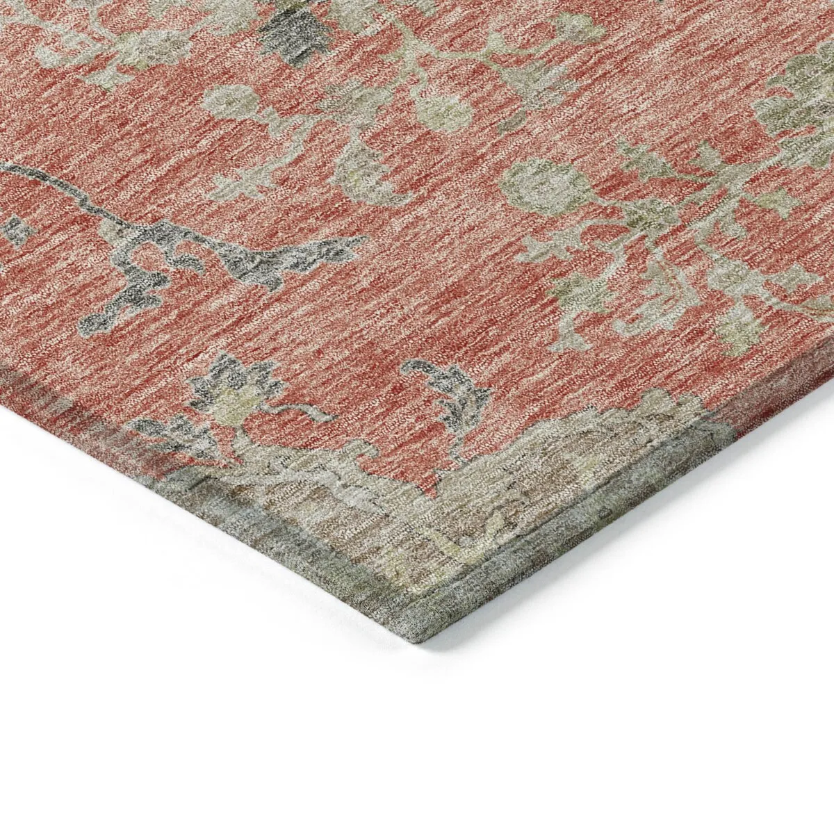 Machine Washable Indoor/ Outdoor Boho Traditional Chantille Rug