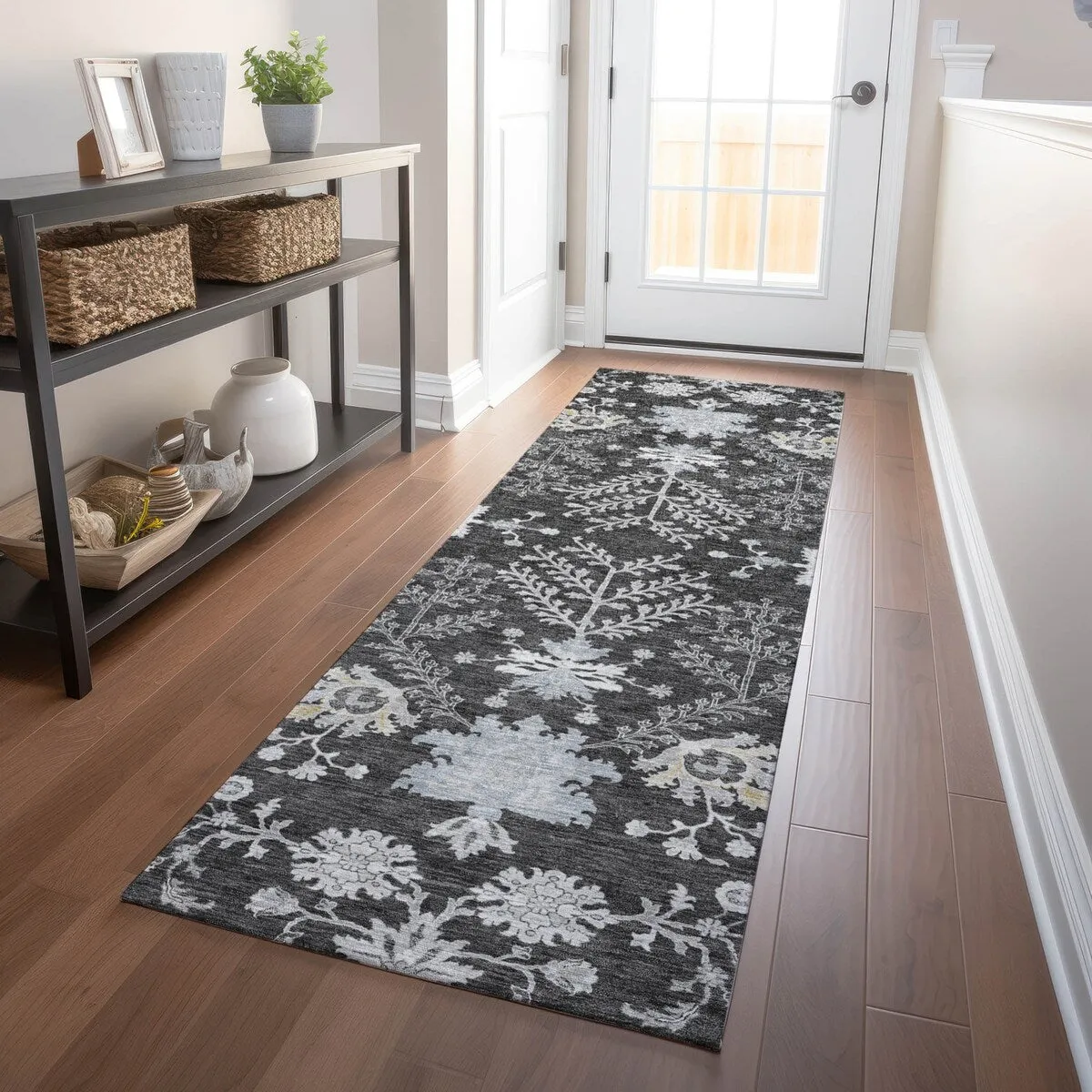Machine Washable Indoor/ Outdoor Boho Traditional Chantille Rug