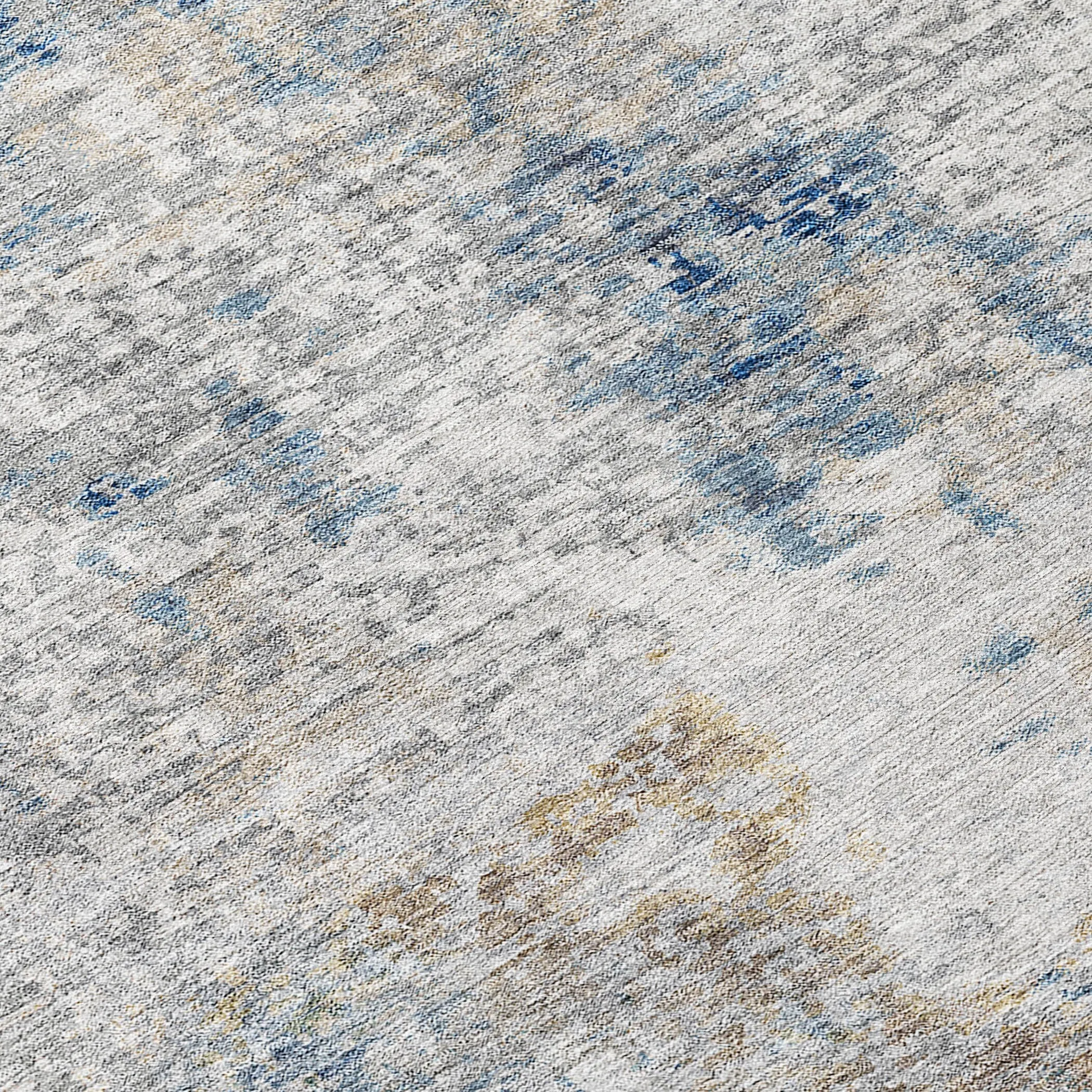 Machine Washable Indoor/ Outdoor Chantille Abstract Modern Rug