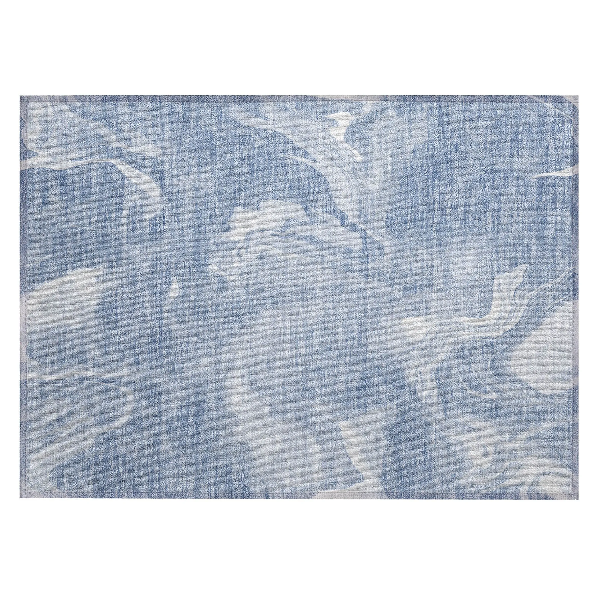 Machine Washable Indoor/ Outdoor Chantille Abstract Motion Rug