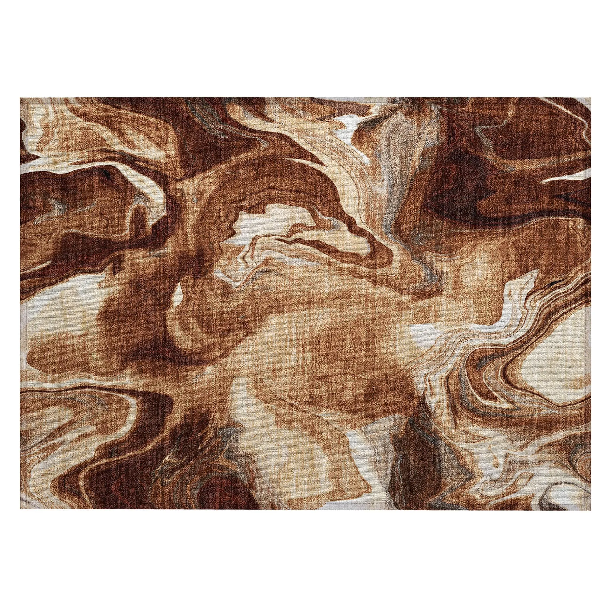Machine Washable Indoor/ Outdoor Chantille Abstract Motion Rug