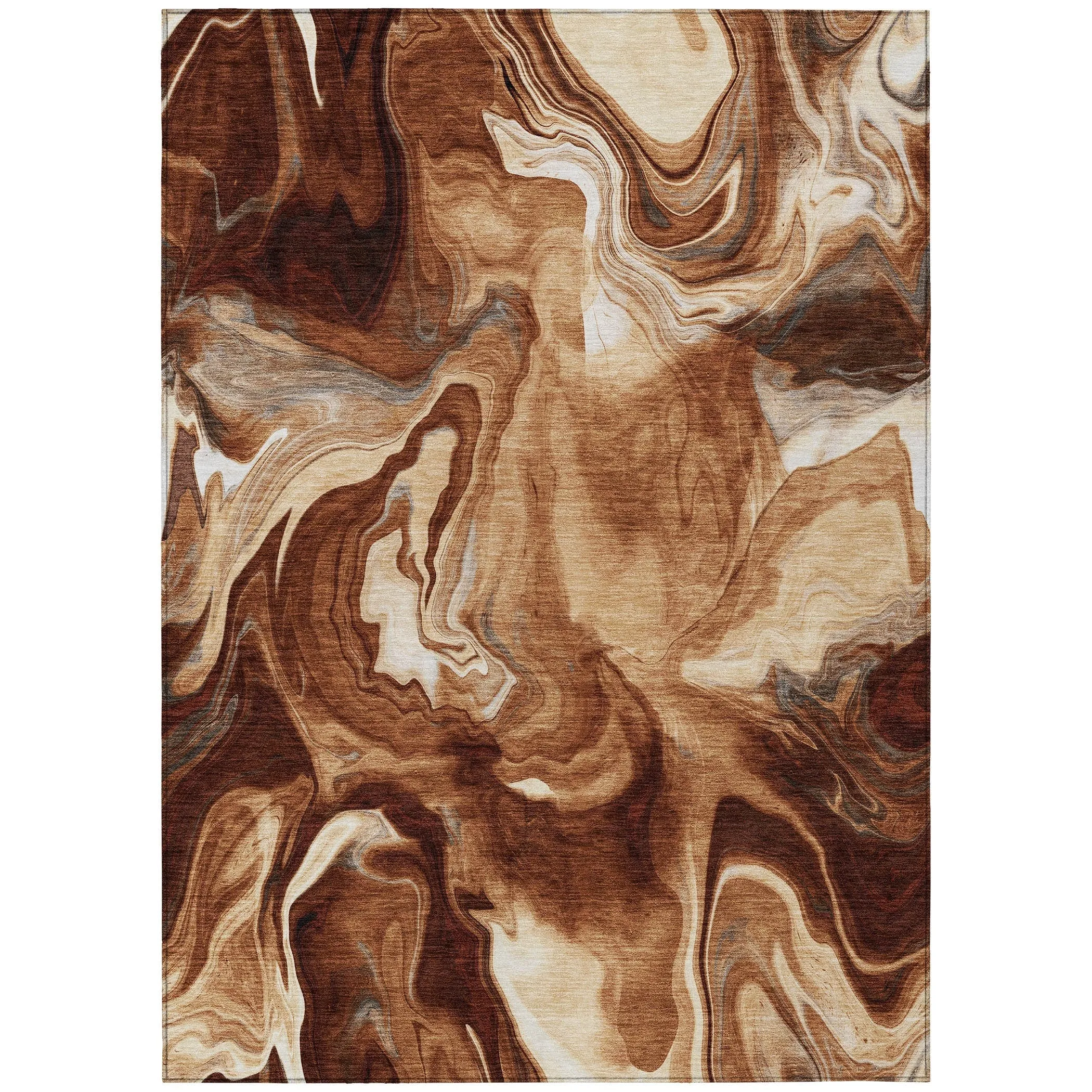 Machine Washable Indoor/ Outdoor Chantille Abstract Motion Rug