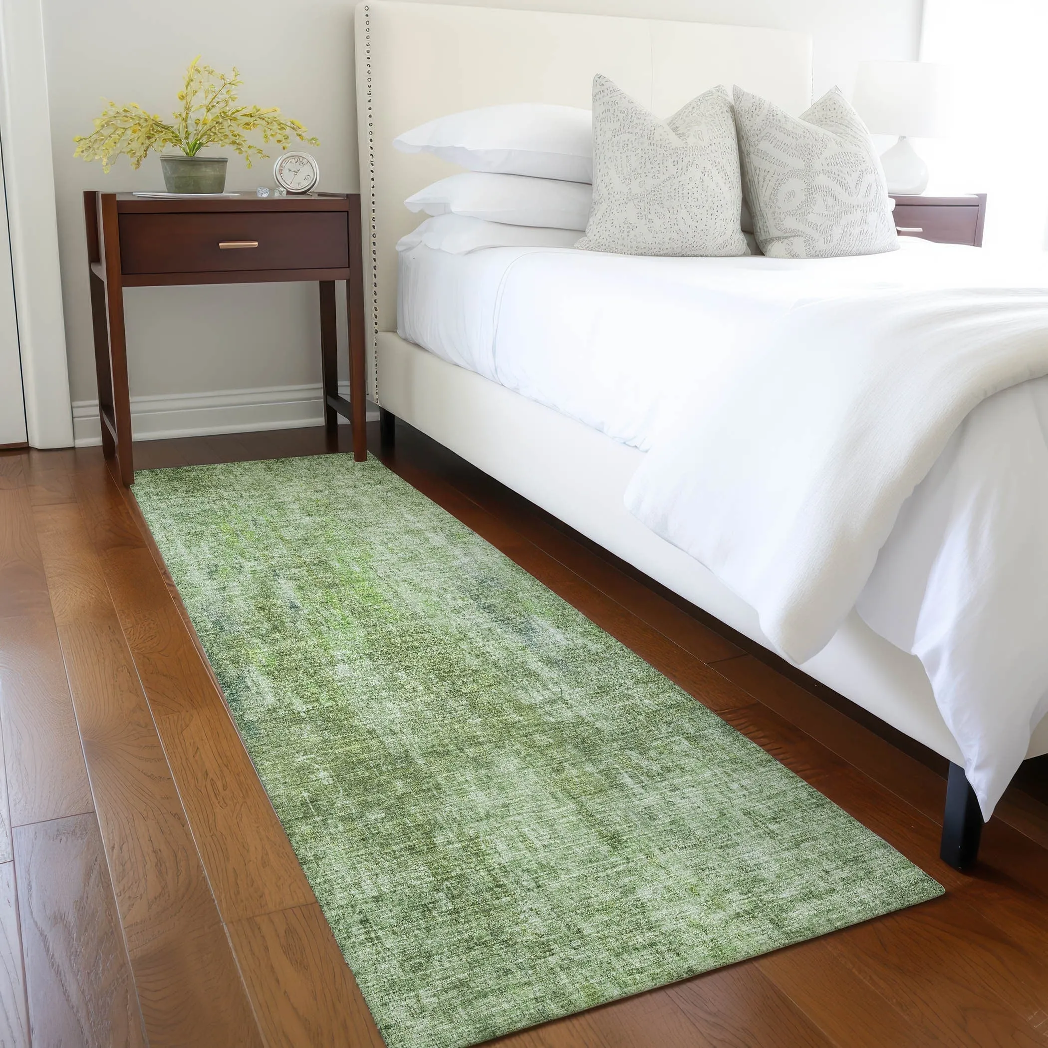 Machine Washable Indoor/ Outdoor Chantille Abstract Solid Rug