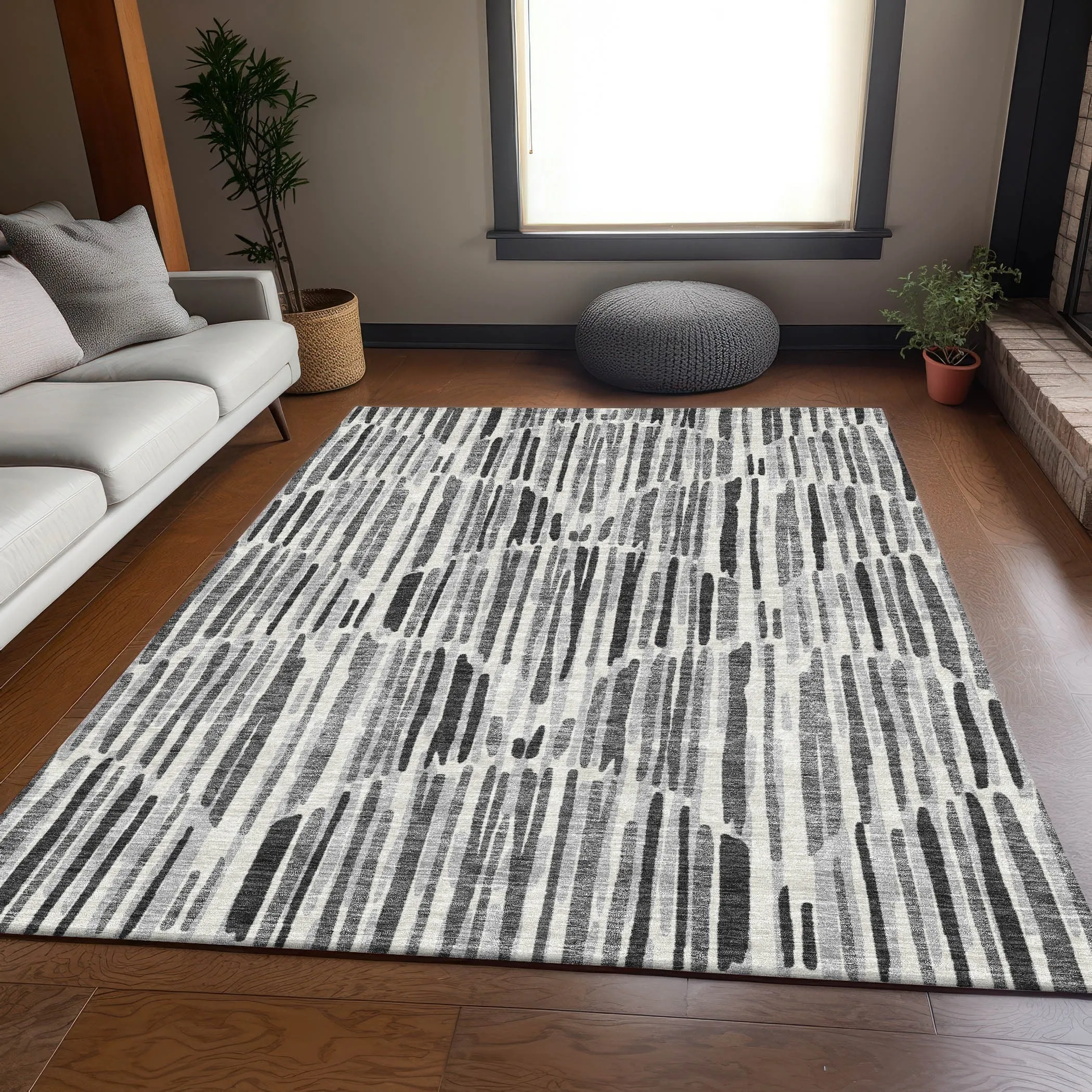Machine Washable Indoor/ Outdoor Chantille Abstract Watercolor Rug