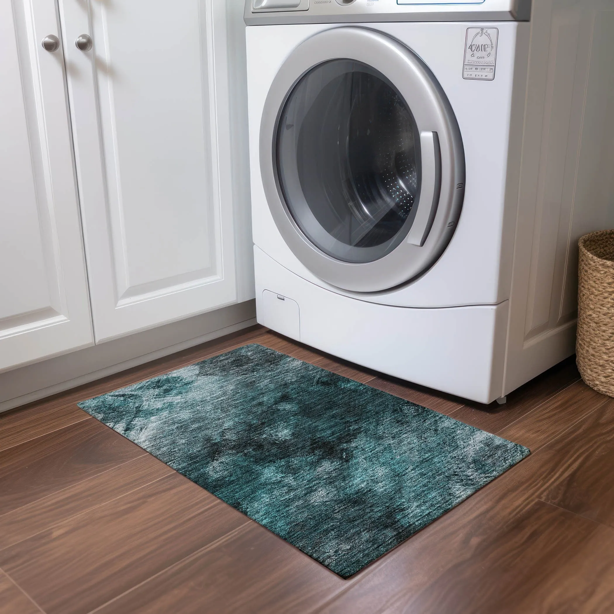 Machine Washable Indoor/ Outdoor Chantille Abstract Watercolor Rug