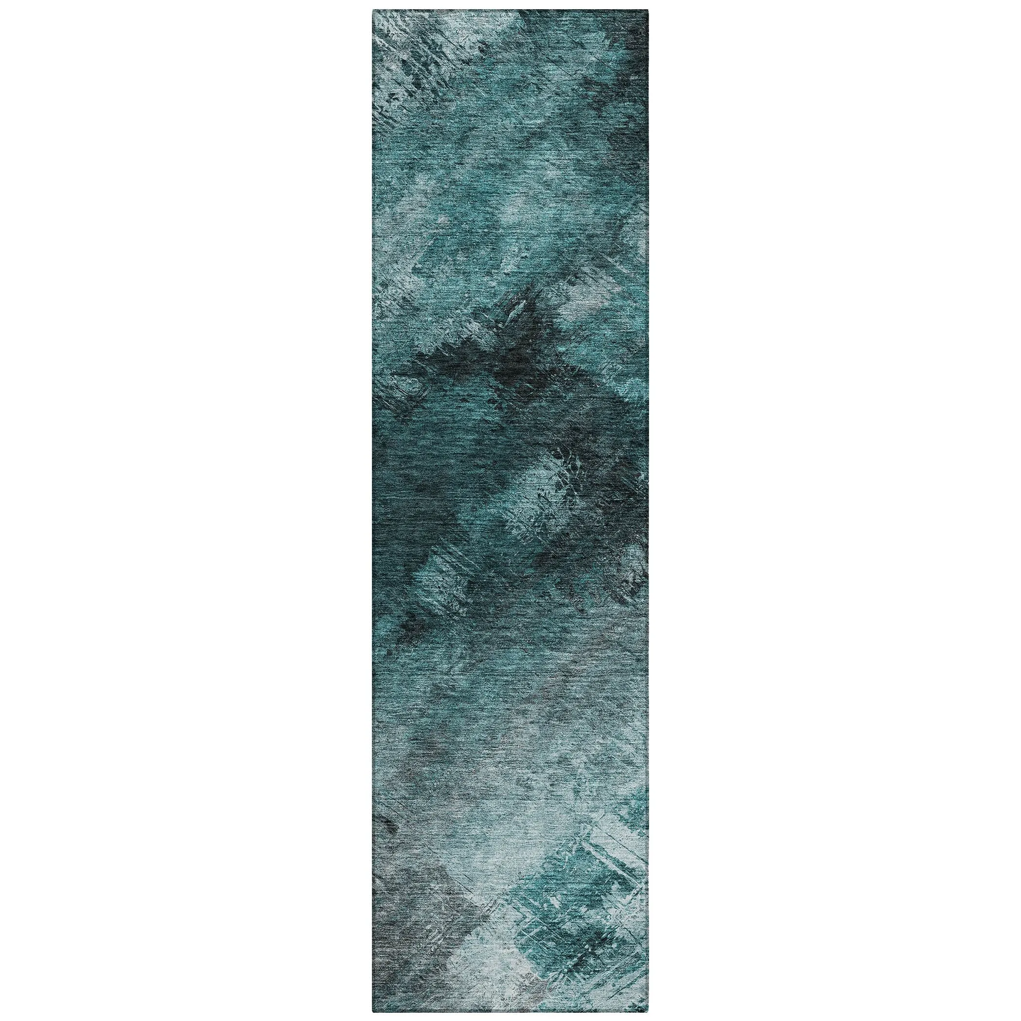 Machine Washable Indoor/ Outdoor Chantille Abstract Watercolor Rug
