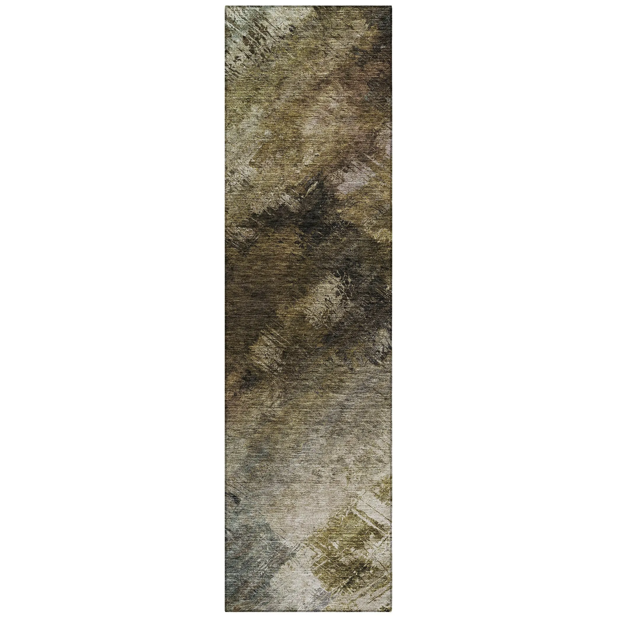 Machine Washable Indoor/ Outdoor Chantille Abstract Watercolor Rug