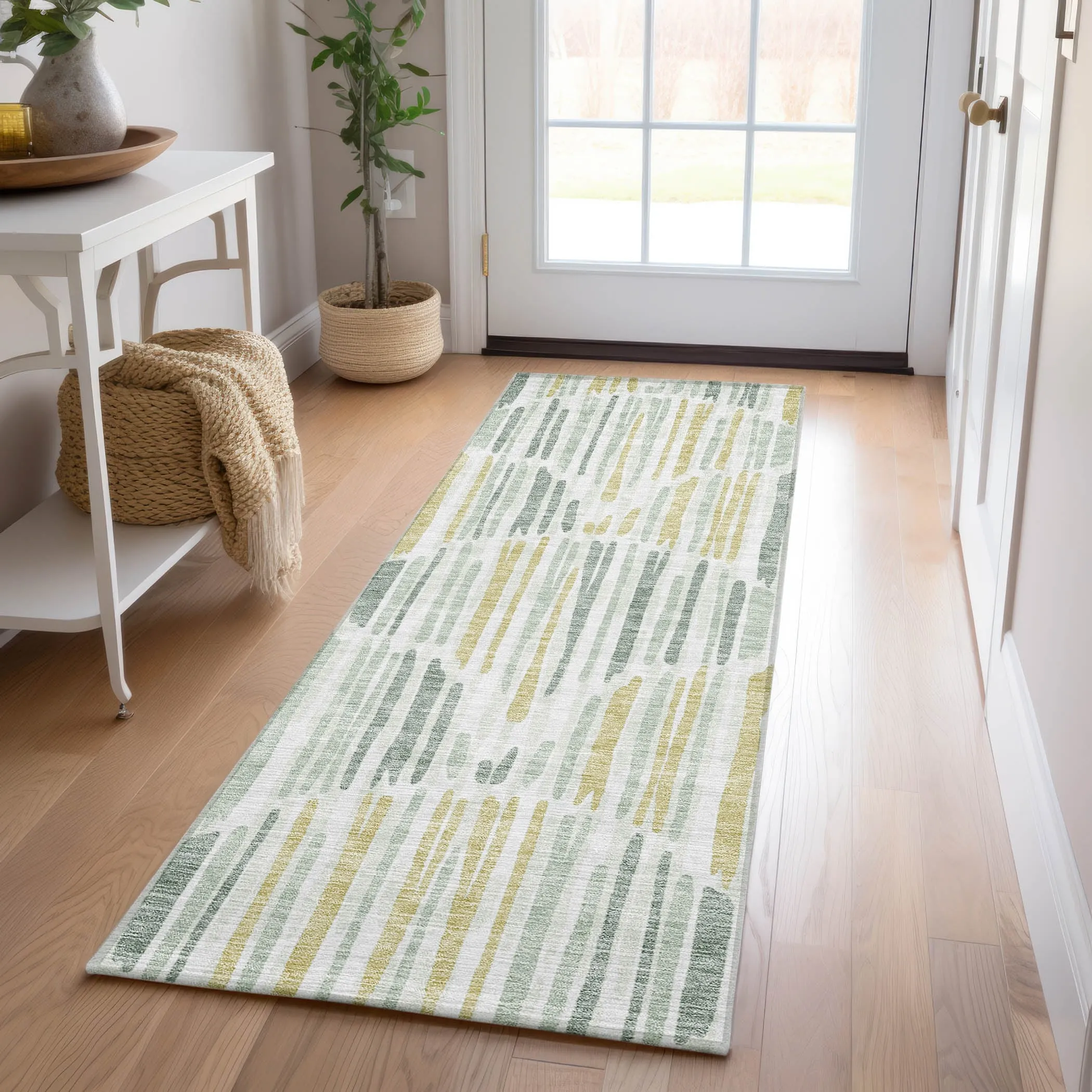 Machine Washable Indoor/ Outdoor Chantille Abstract Watercolor Rug