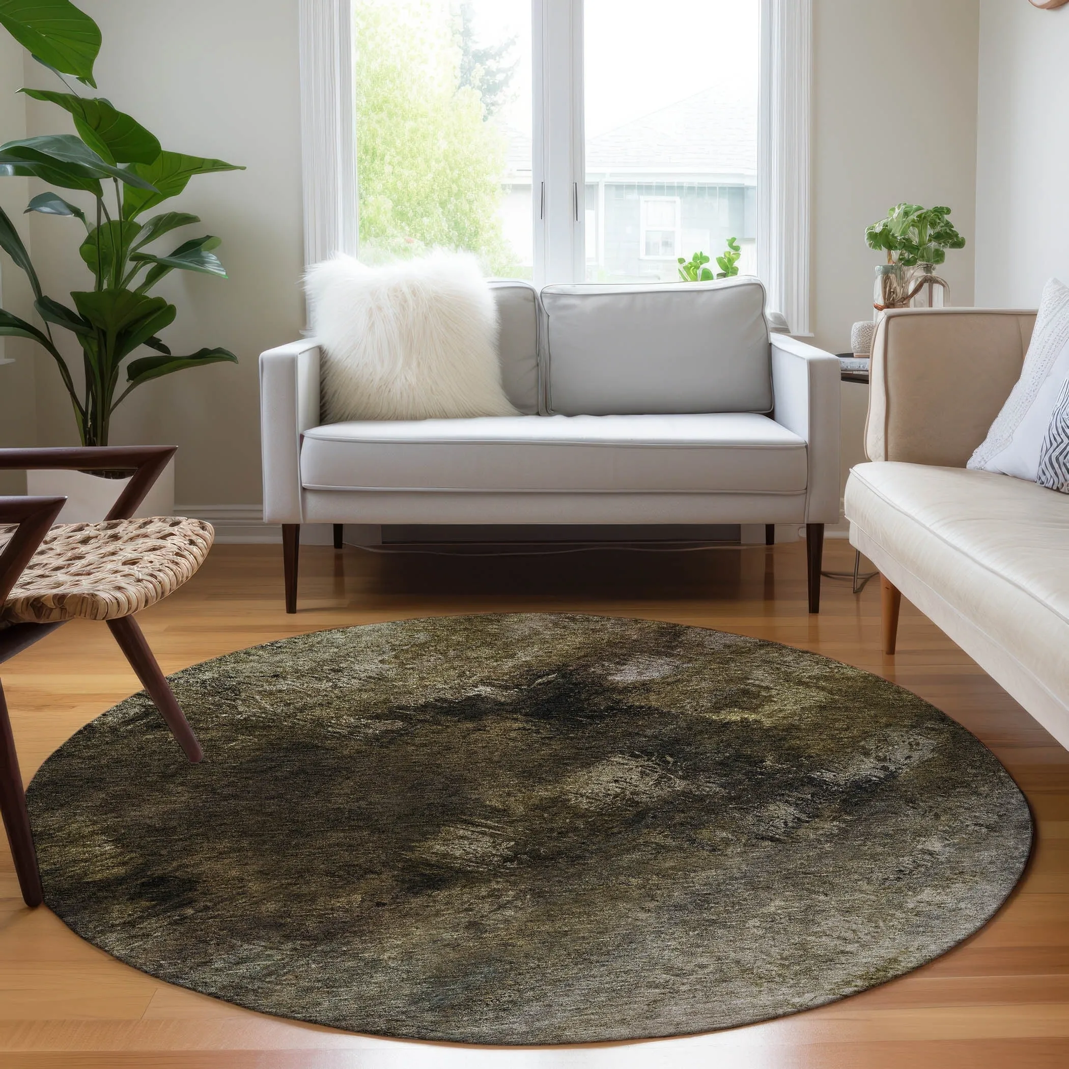 Machine Washable Indoor/ Outdoor Chantille Abstract Watercolor Rug