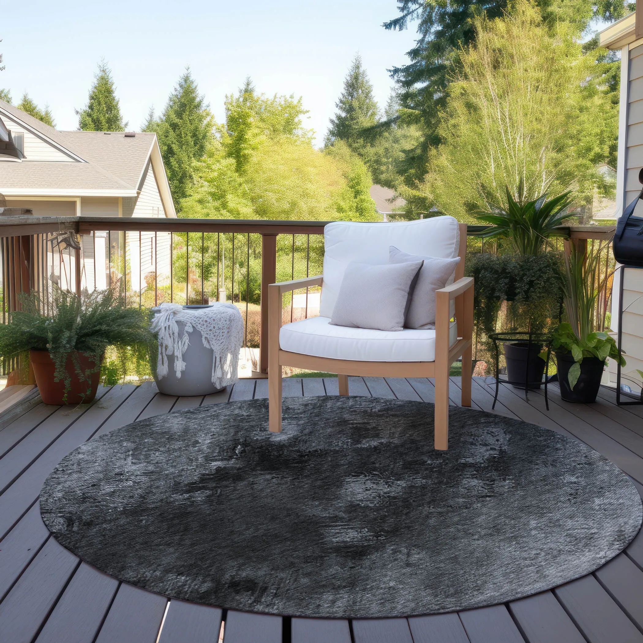 Machine Washable Indoor/ Outdoor Chantille Abstract Watercolor Rug