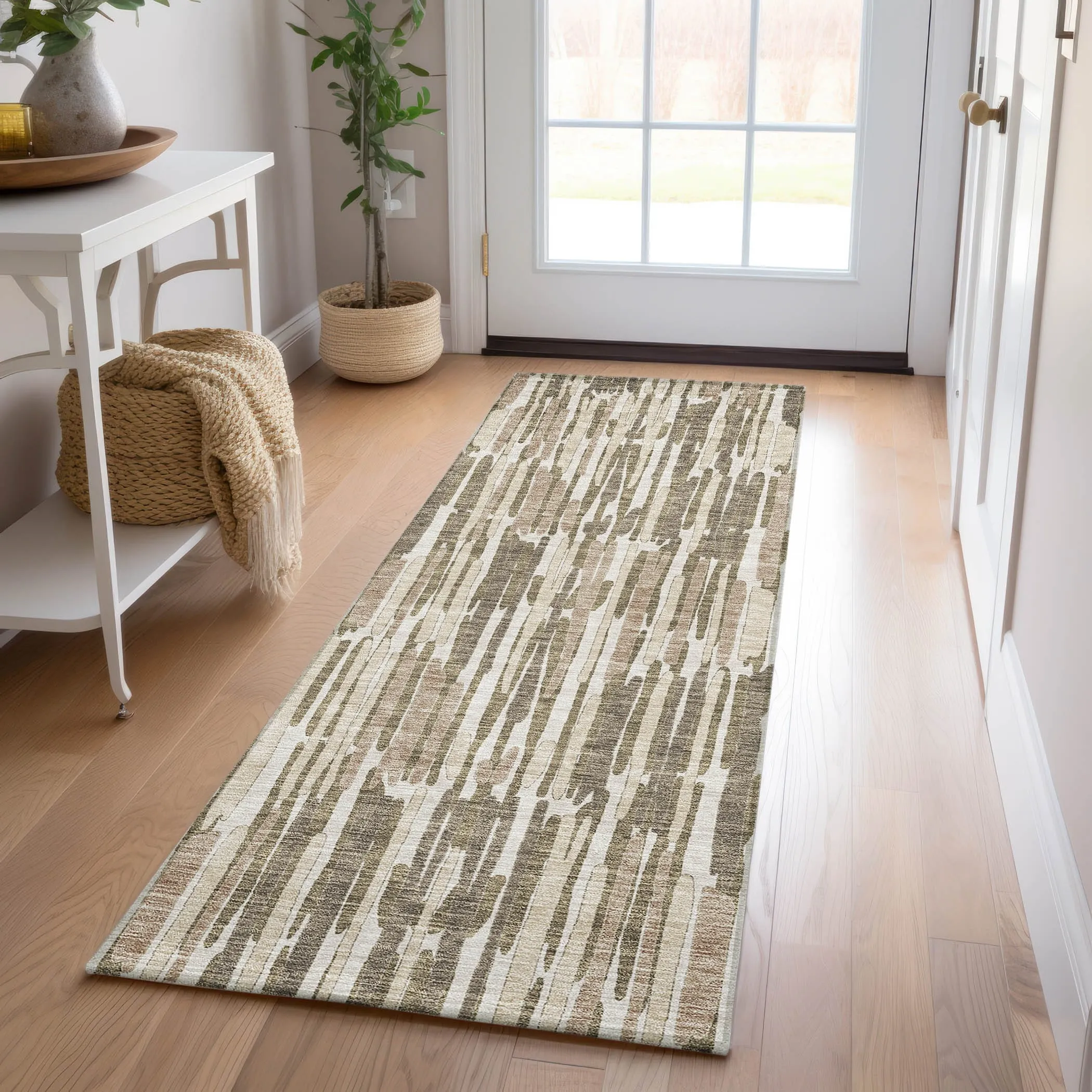 Machine Washable Indoor/ Outdoor Chantille Abstract Watercolor Rug