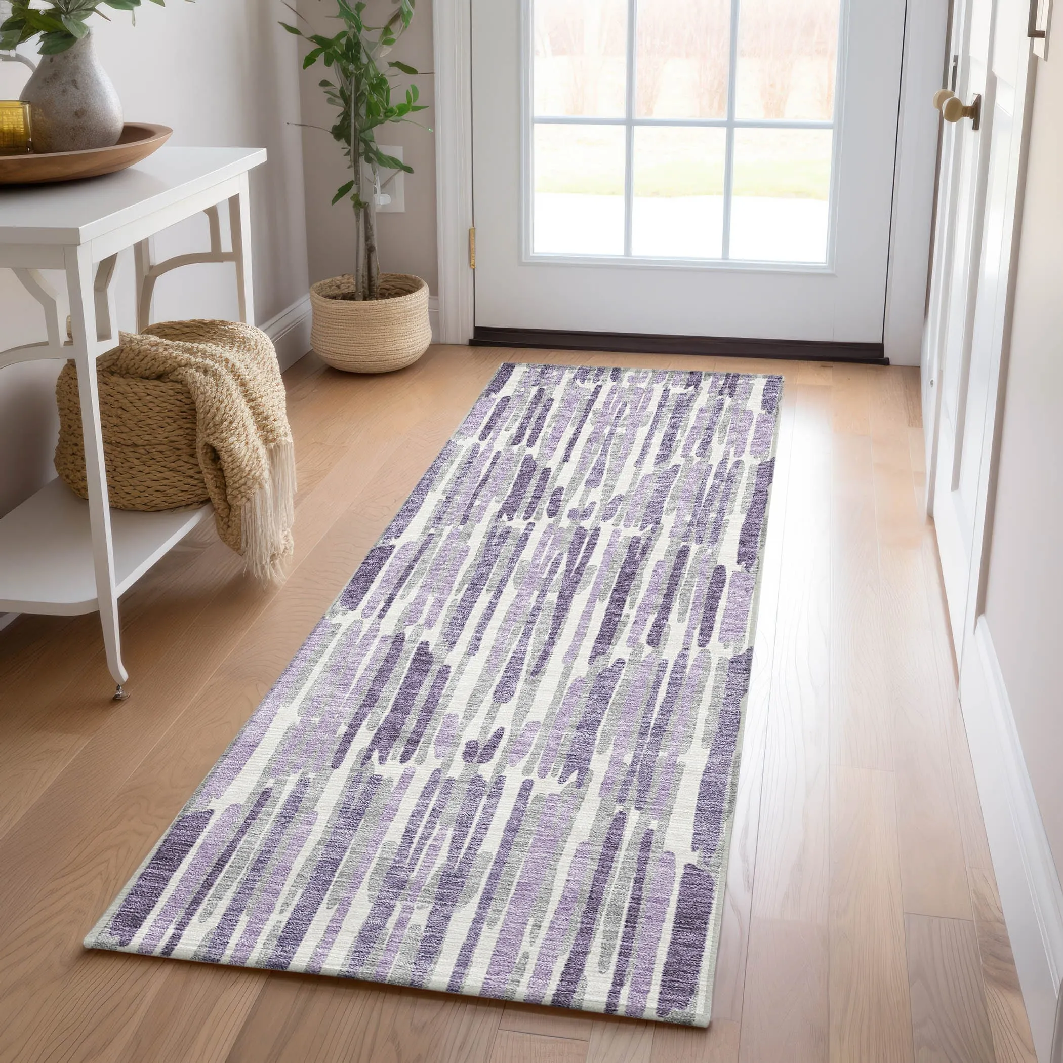Machine Washable Indoor/ Outdoor Chantille Abstract Watercolor Rug