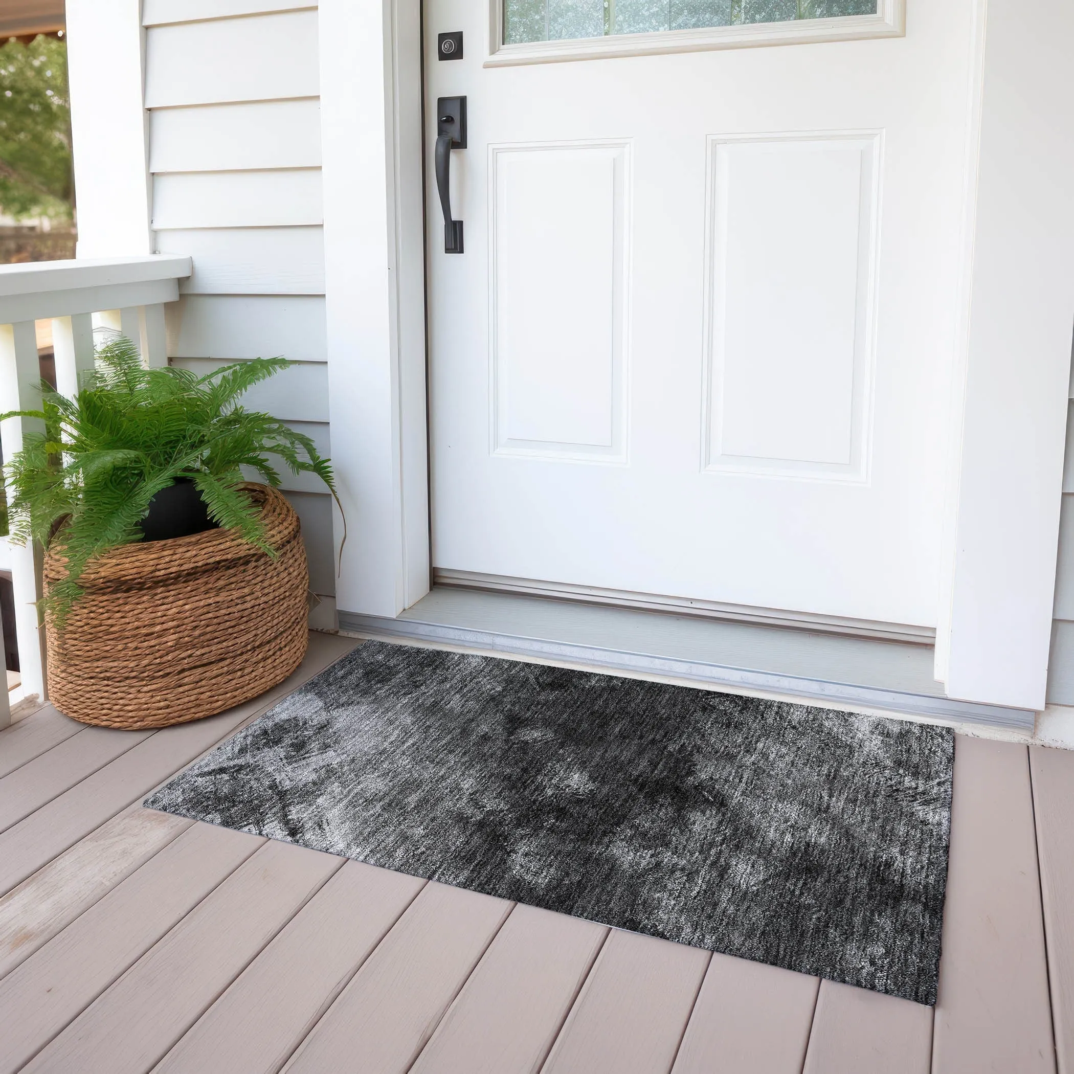 Machine Washable Indoor/ Outdoor Chantille Abstract Watercolor Rug