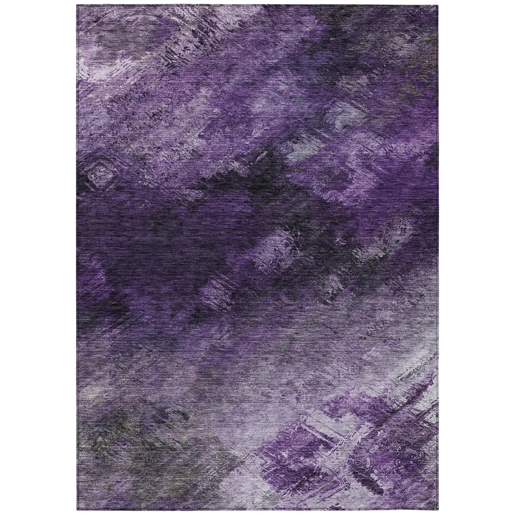 Machine Washable Indoor/ Outdoor Chantille Abstract Watercolor Rug