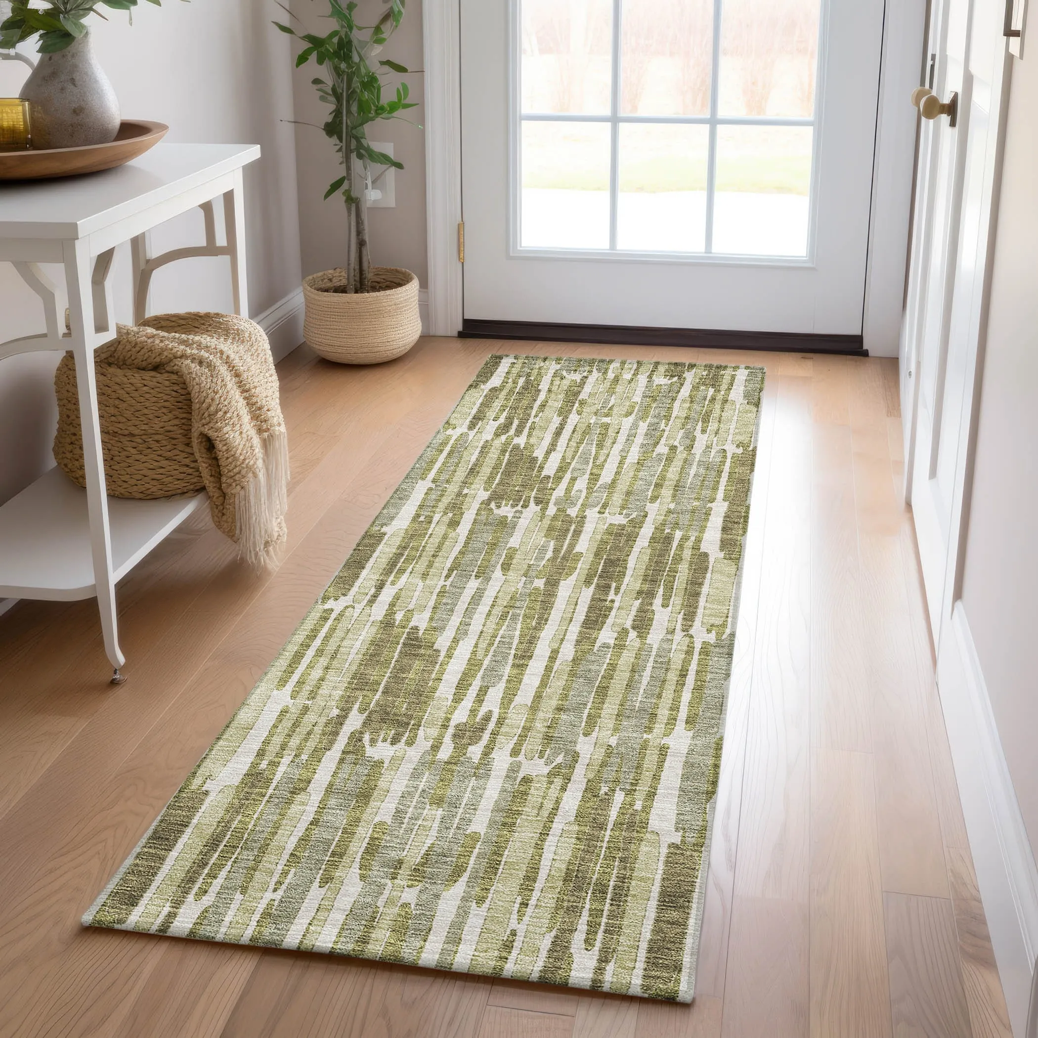 Machine Washable Indoor/ Outdoor Chantille Abstract Watercolor Rug