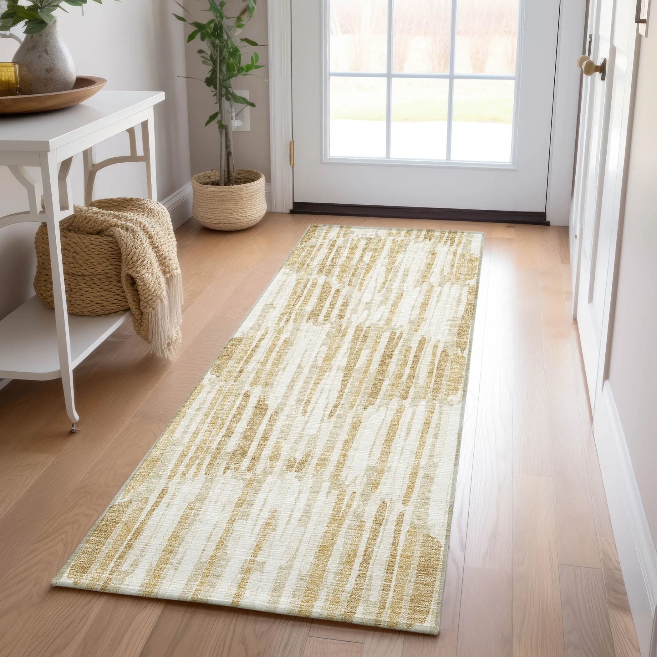 Machine Washable Indoor/ Outdoor Chantille Abstract Watercolor Rug