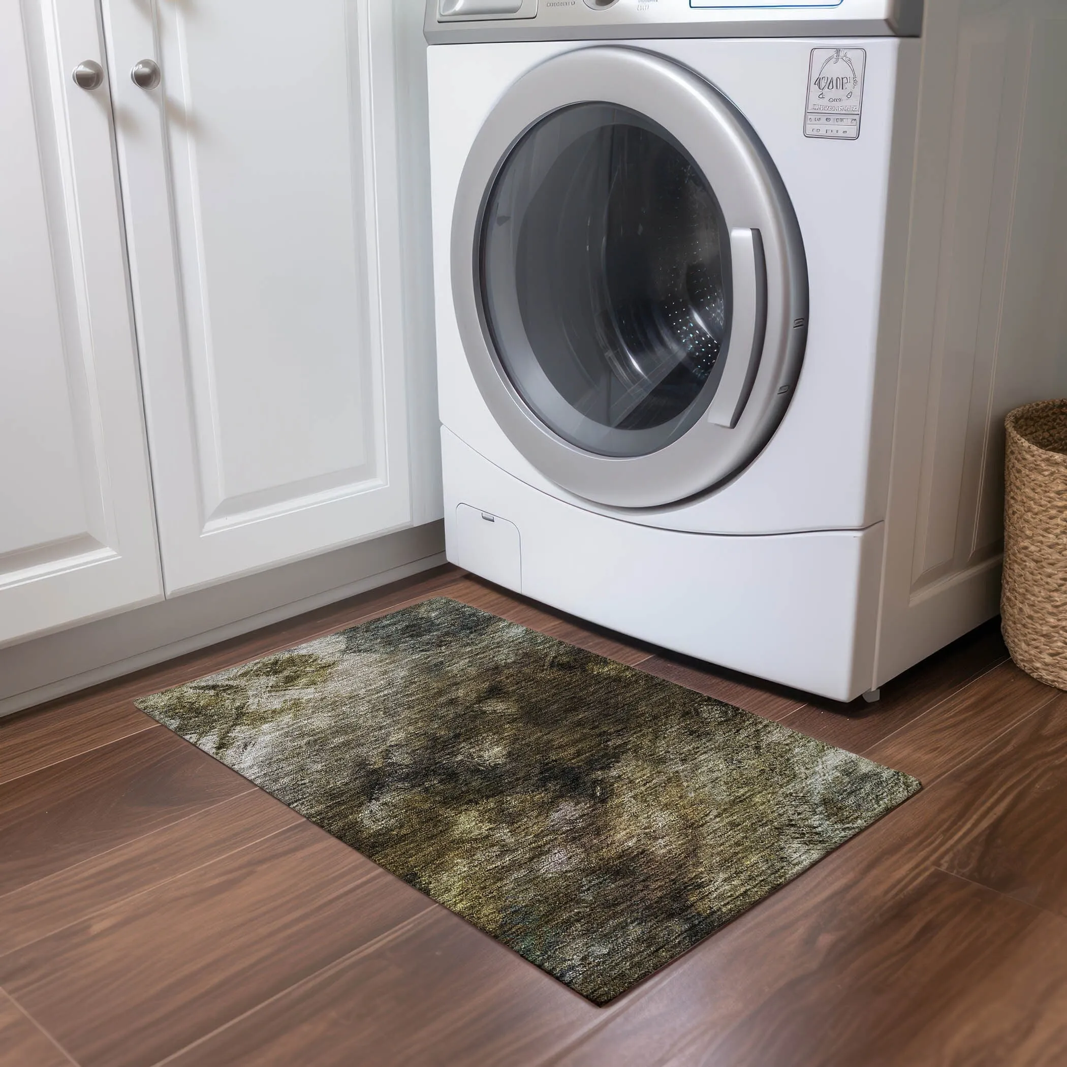 Machine Washable Indoor/ Outdoor Chantille Abstract Watercolor Rug