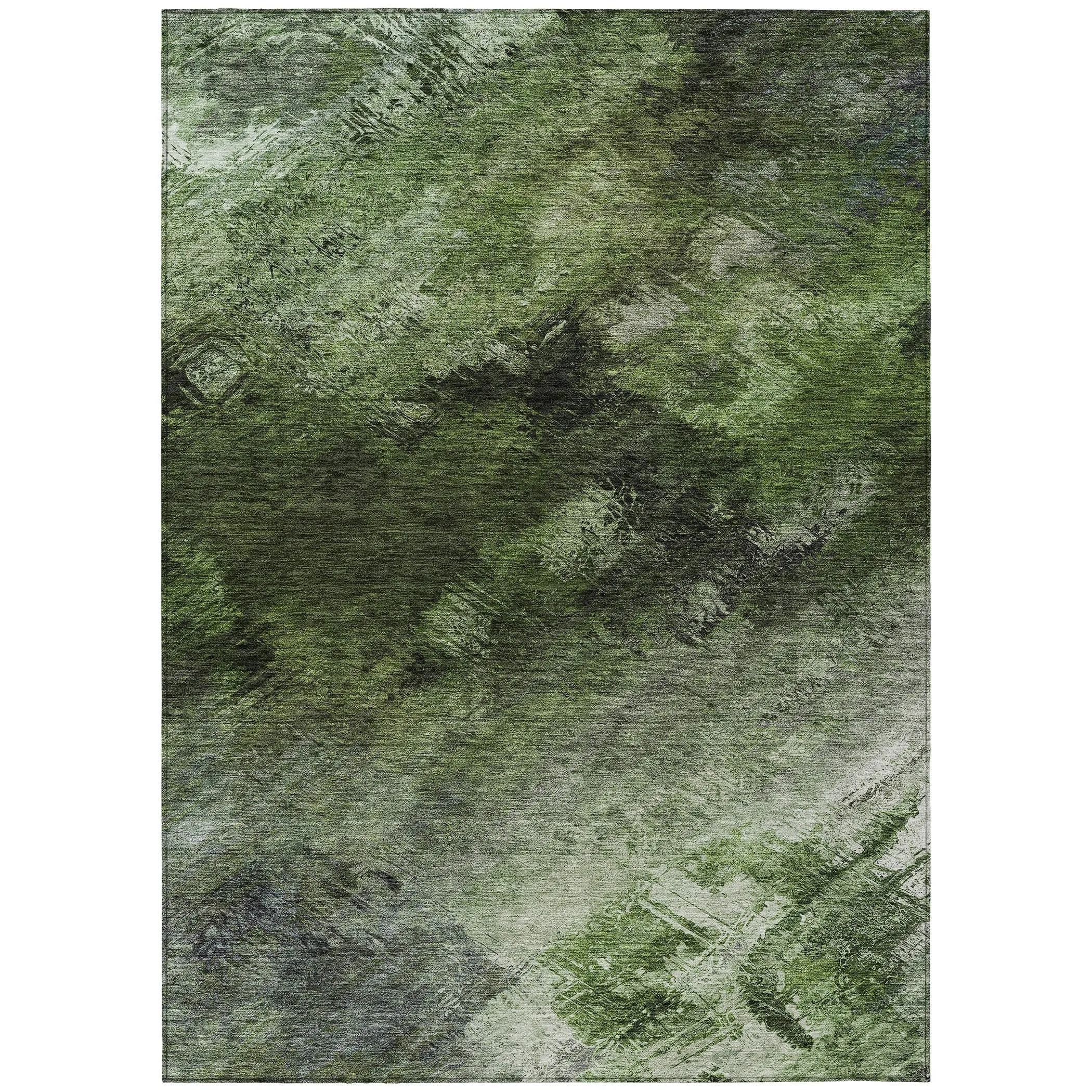 Machine Washable Indoor/ Outdoor Chantille Abstract Watercolor Rug