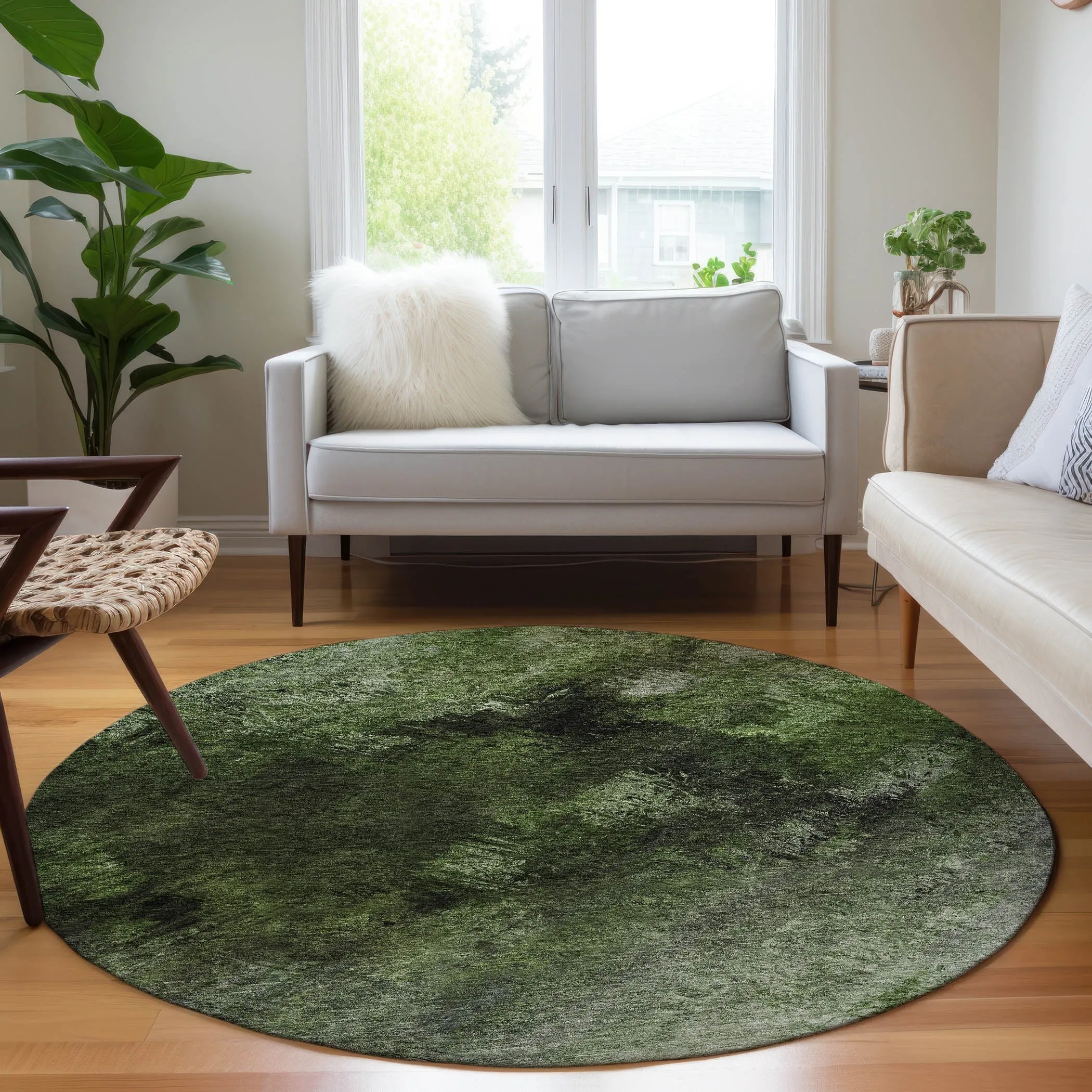 Machine Washable Indoor/ Outdoor Chantille Abstract Watercolor Rug
