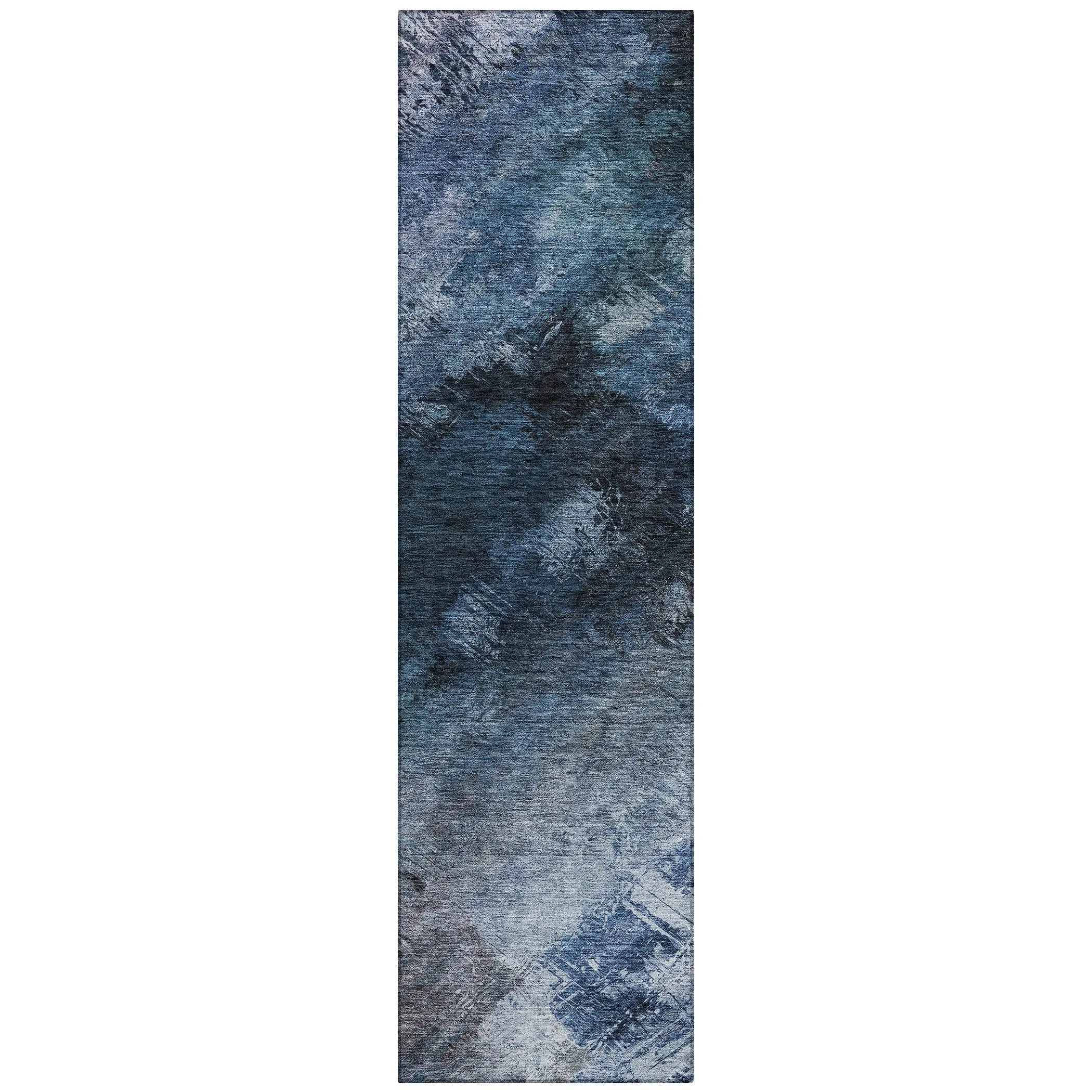 Machine Washable Indoor/ Outdoor Chantille Abstract Watercolor Rug