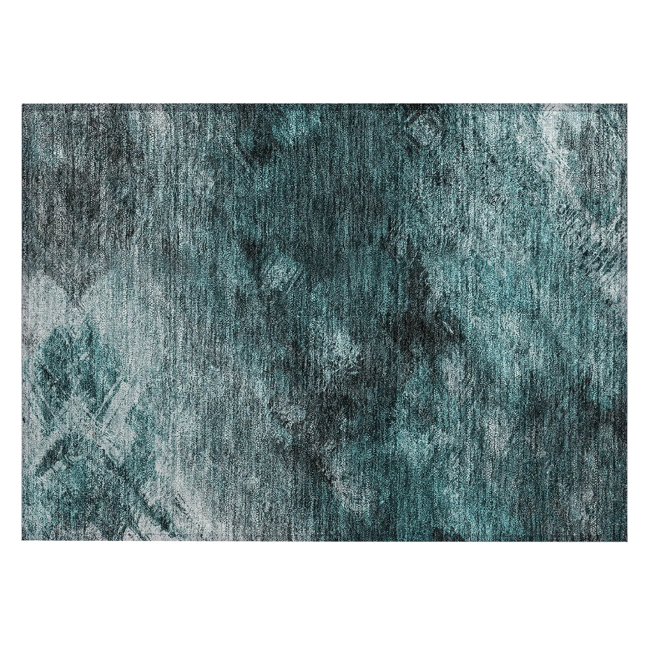Machine Washable Indoor/ Outdoor Chantille Abstract Watercolor Rug