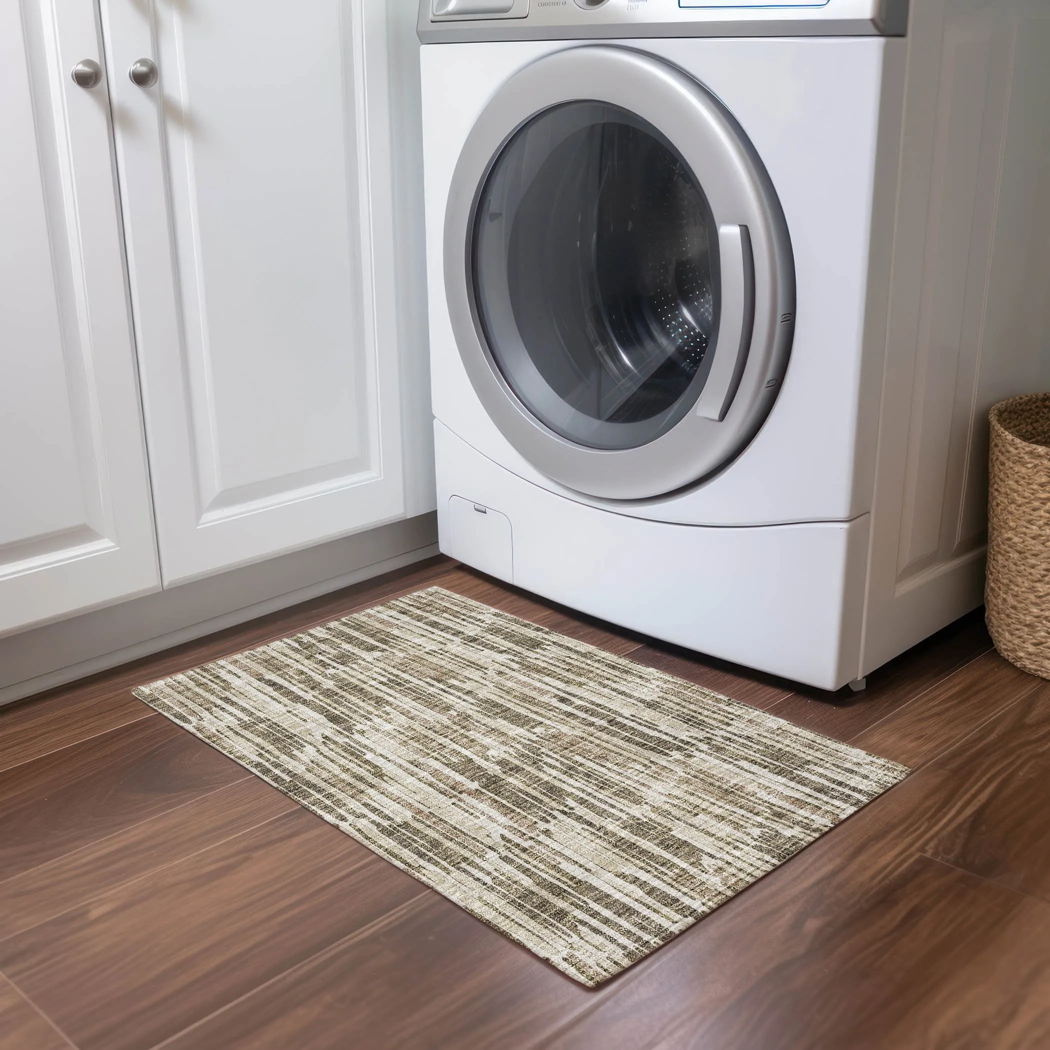 Machine Washable Indoor/ Outdoor Chantille Abstract Watercolor Rug