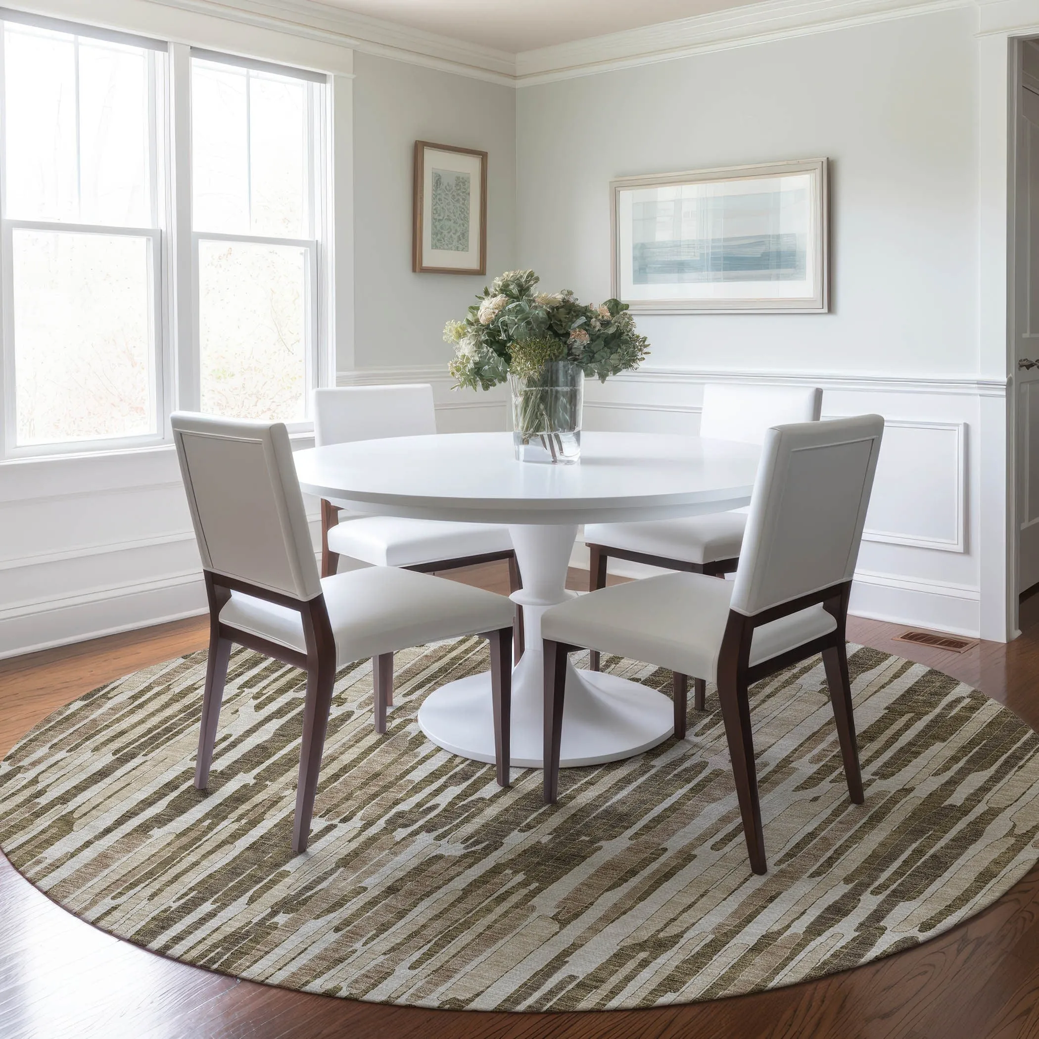 Machine Washable Indoor/ Outdoor Chantille Abstract Watercolor Rug