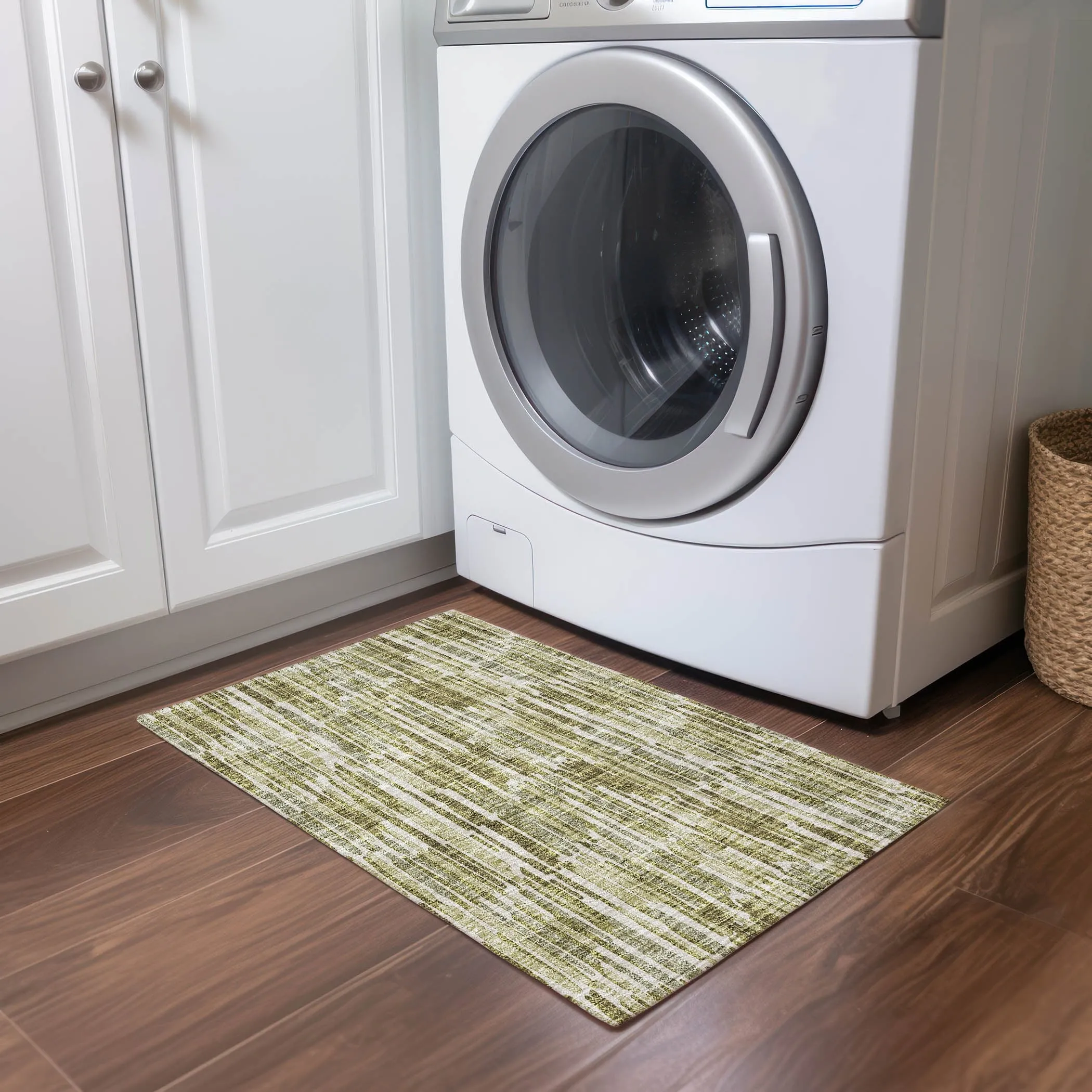 Machine Washable Indoor/ Outdoor Chantille Abstract Watercolor Rug