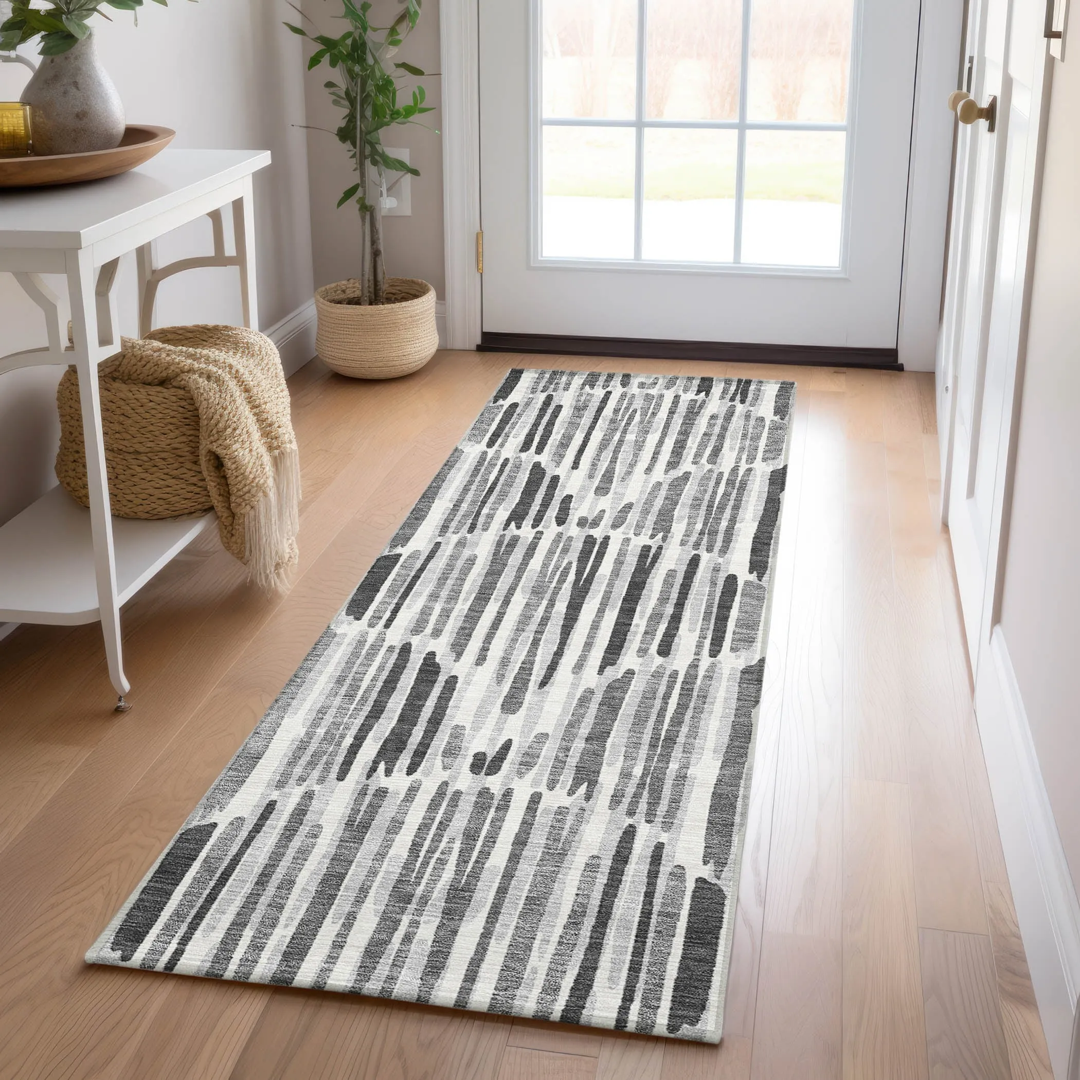 Machine Washable Indoor/ Outdoor Chantille Abstract Watercolor Rug