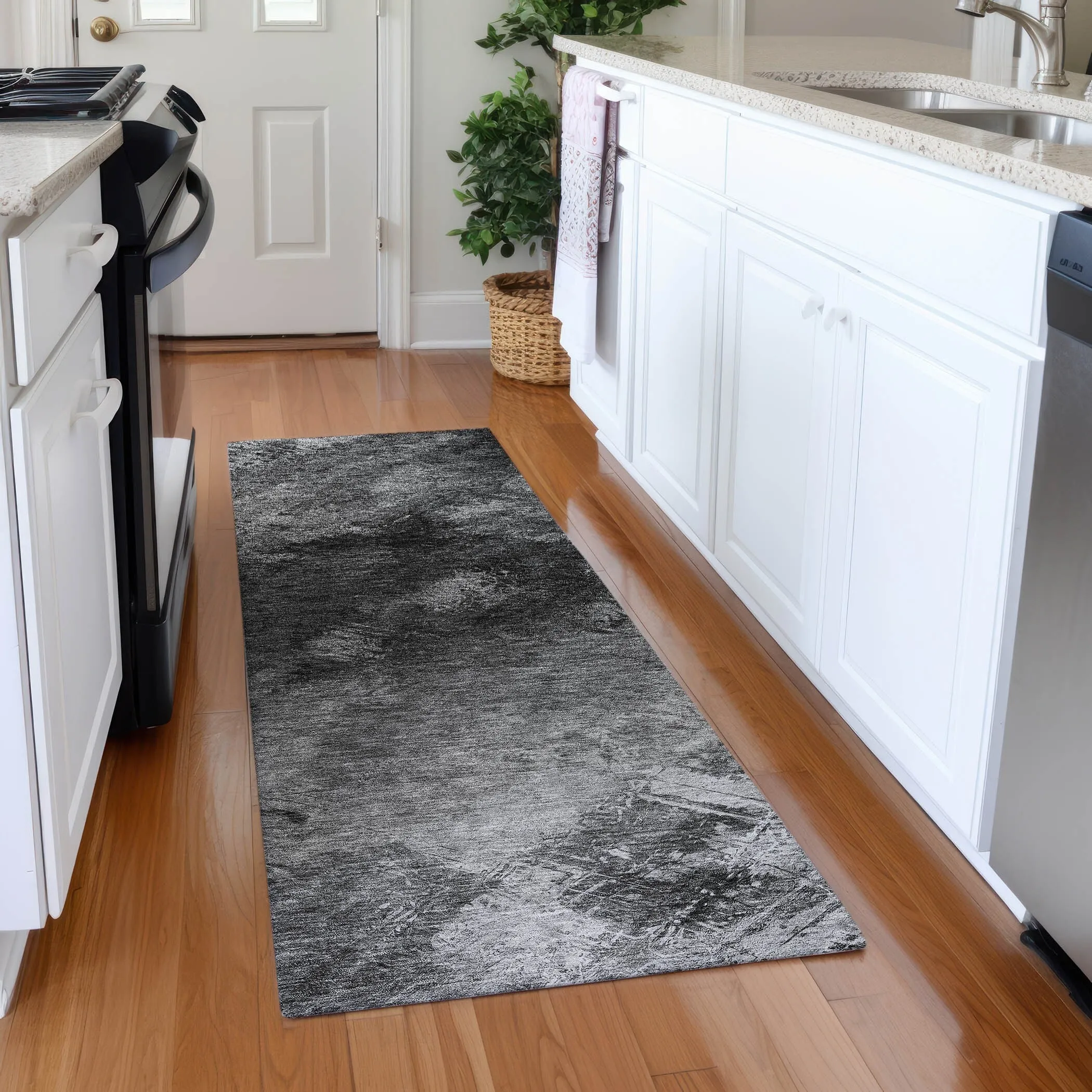 Machine Washable Indoor/ Outdoor Chantille Abstract Watercolor Rug