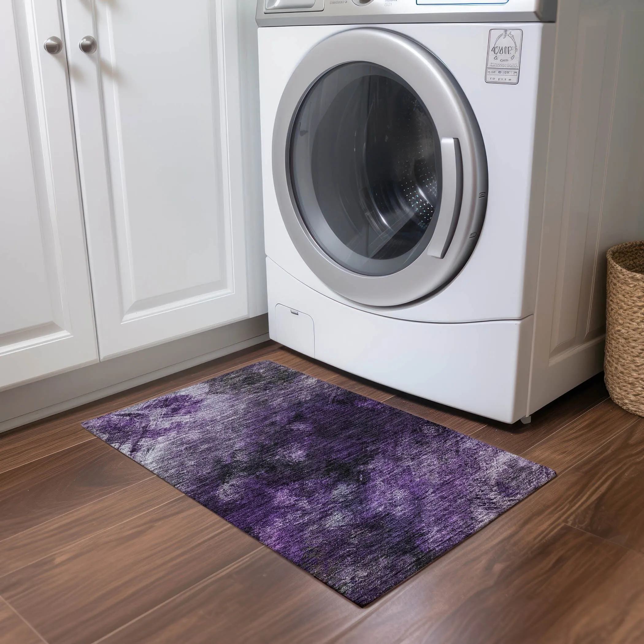 Machine Washable Indoor/ Outdoor Chantille Abstract Watercolor Rug