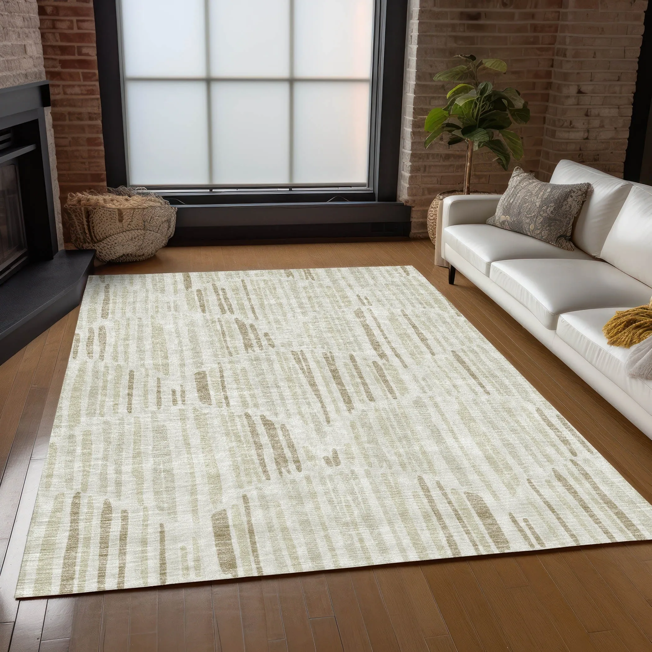Machine Washable Indoor/ Outdoor Chantille Abstract Watercolor Rug