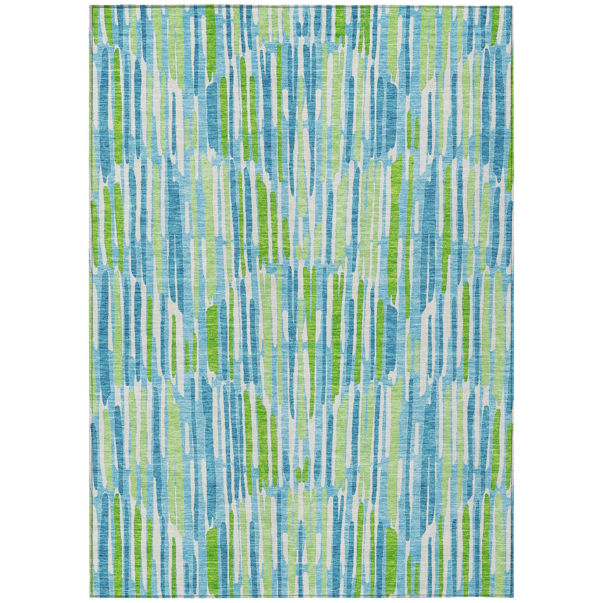 Machine Washable Indoor/ Outdoor Chantille Abstract Watercolor Rug