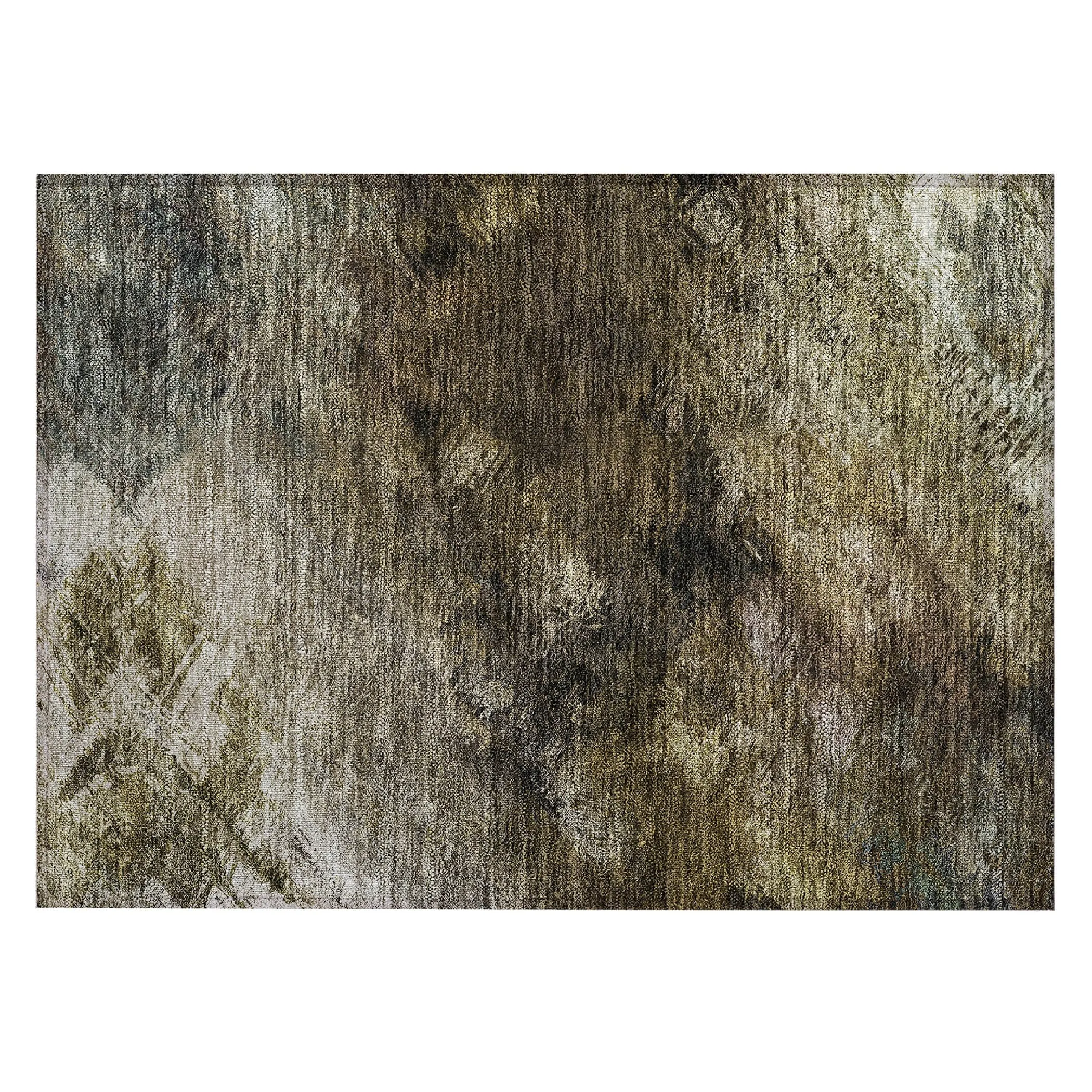Machine Washable Indoor/ Outdoor Chantille Abstract Watercolor Rug