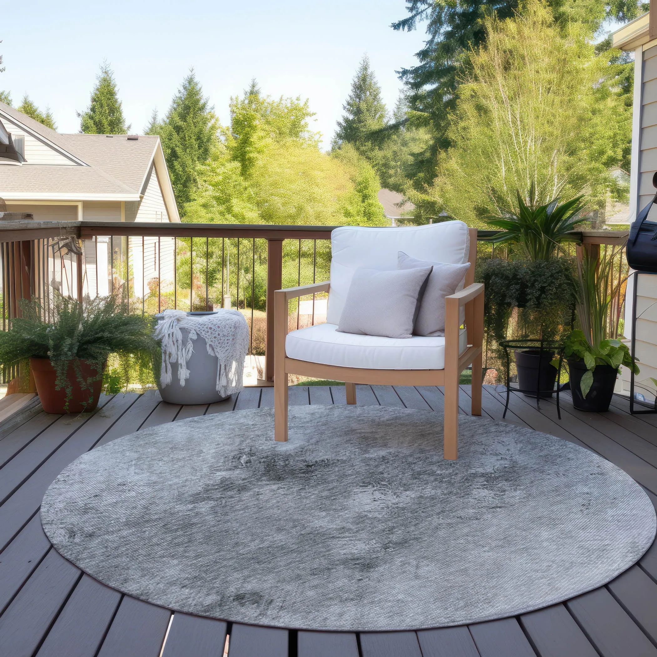 Machine Washable Indoor/ Outdoor Chantille Abstract Watercolor Rug