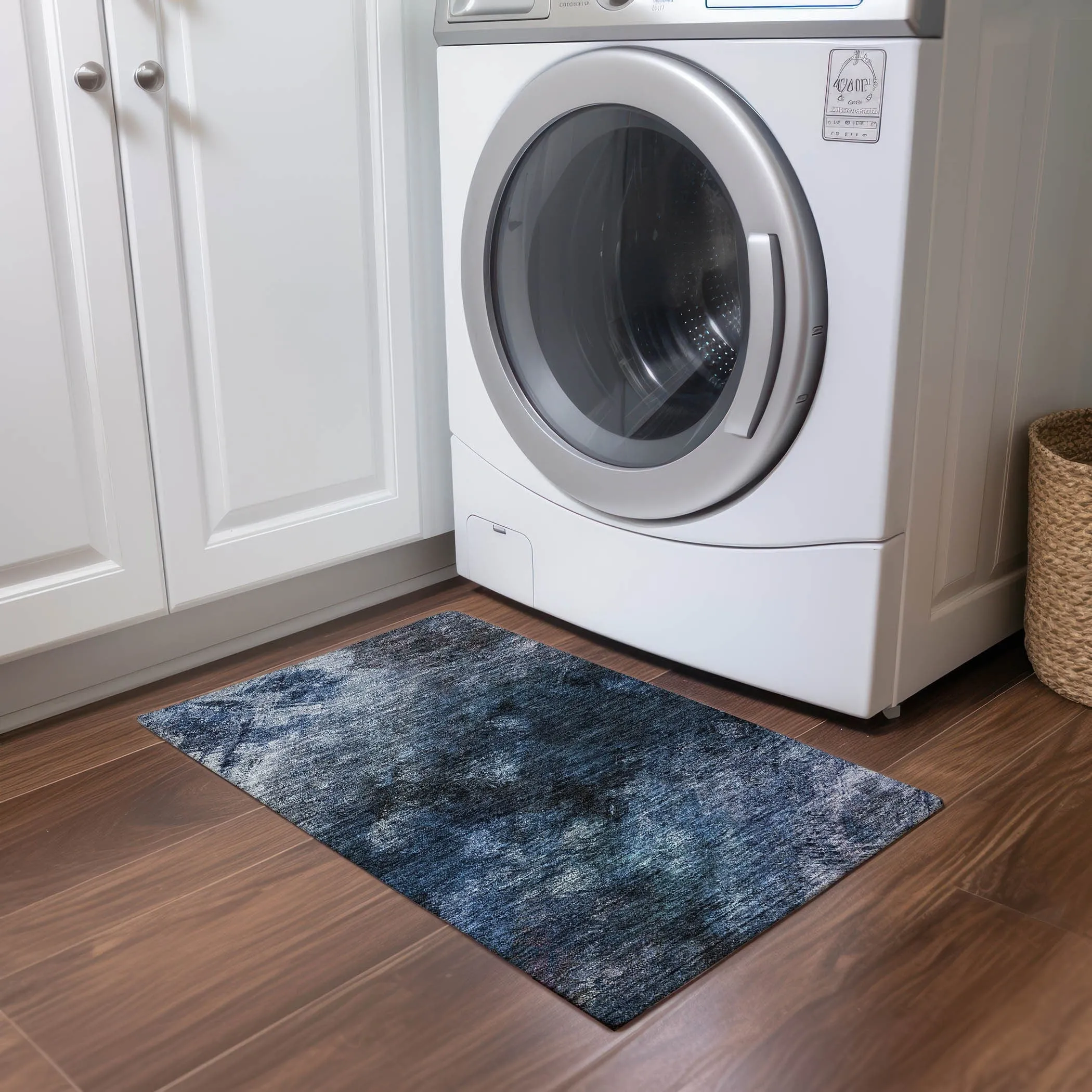 Machine Washable Indoor/ Outdoor Chantille Abstract Watercolor Rug