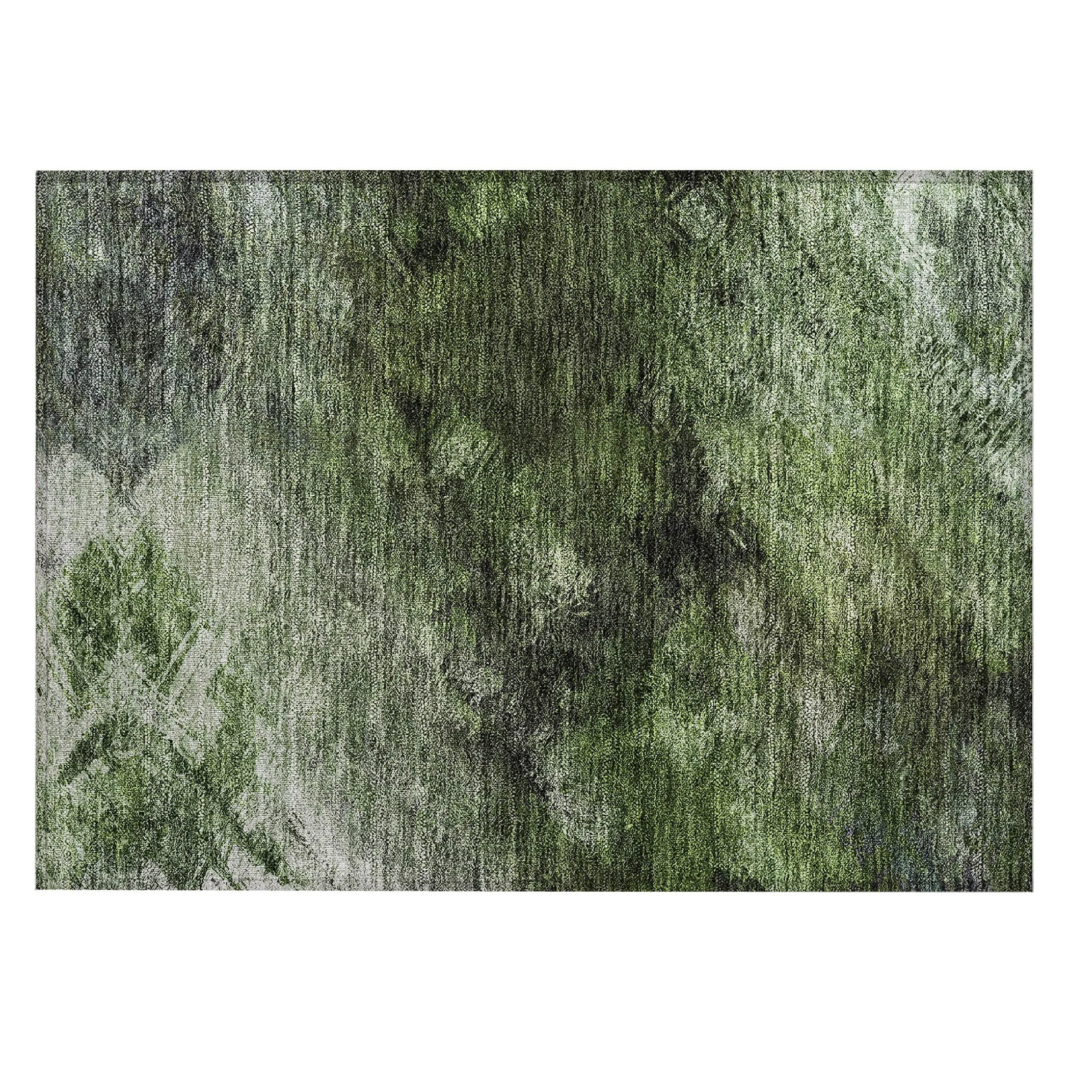 Machine Washable Indoor/ Outdoor Chantille Abstract Watercolor Rug