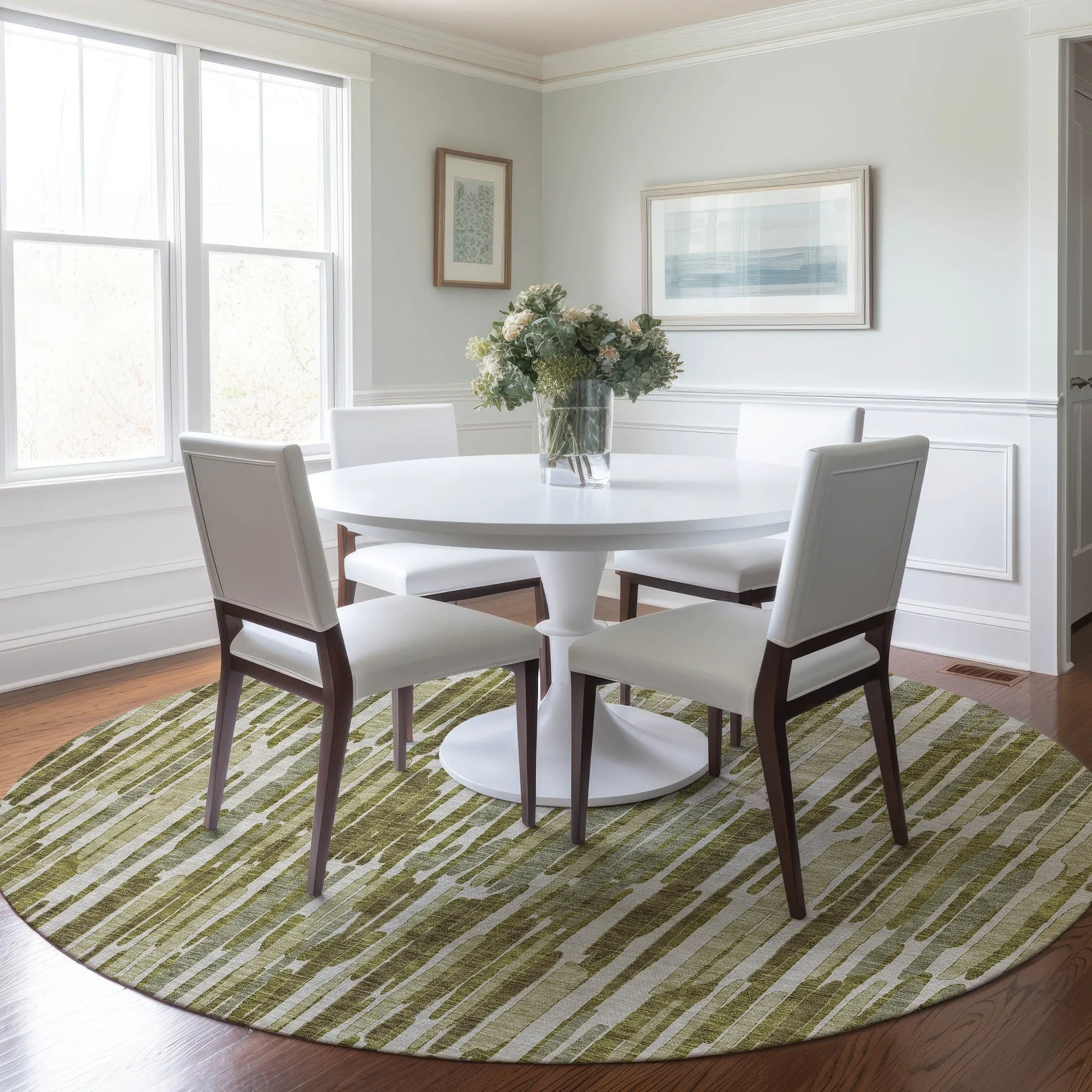 Machine Washable Indoor/ Outdoor Chantille Abstract Watercolor Rug
