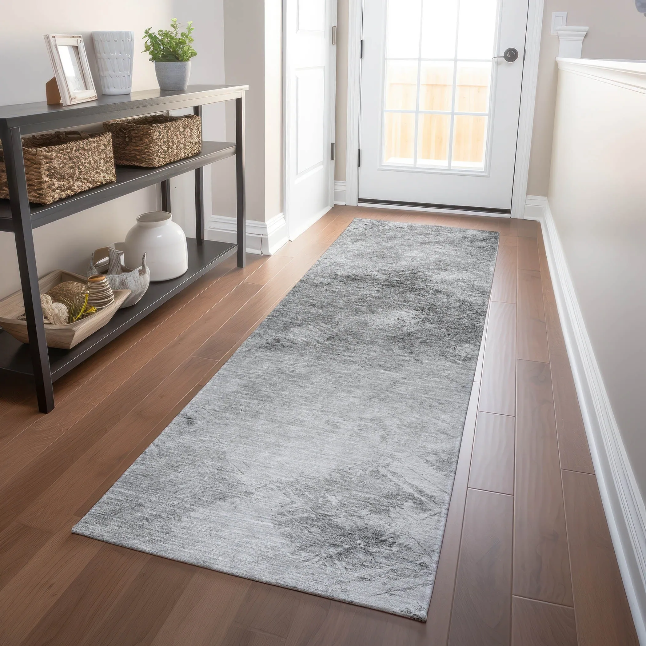 Machine Washable Indoor/ Outdoor Chantille Abstract Watercolor Rug