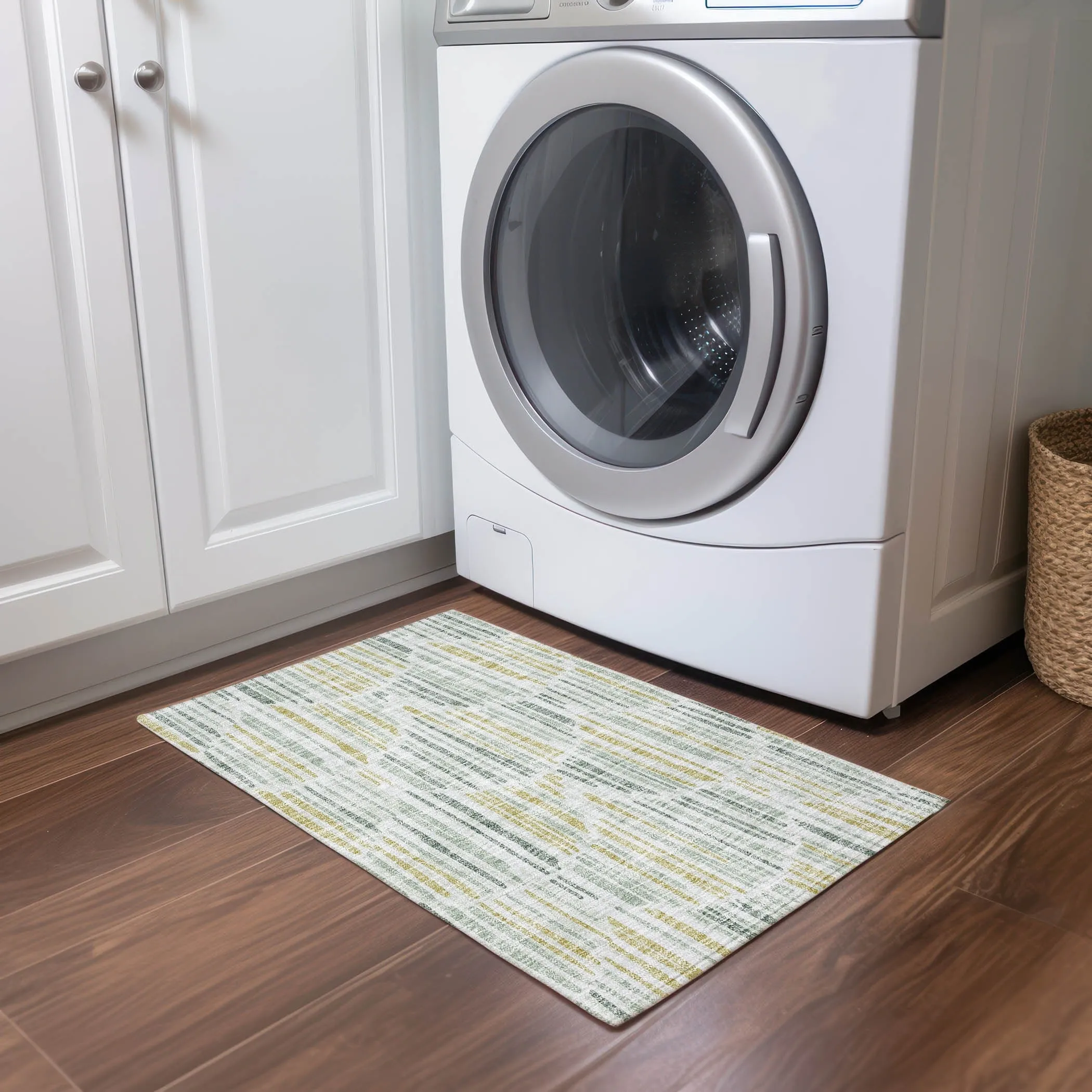 Machine Washable Indoor/ Outdoor Chantille Abstract Watercolor Rug